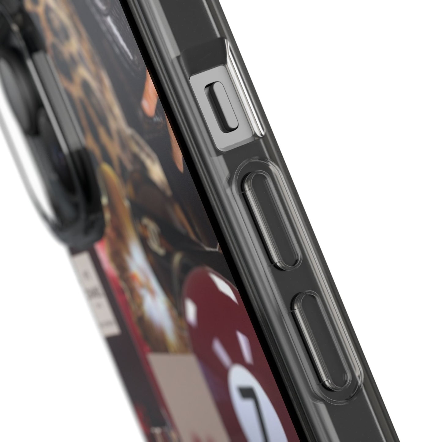 Clear Impact-Resistant Phone Case — Retro Cherry Collage Design
