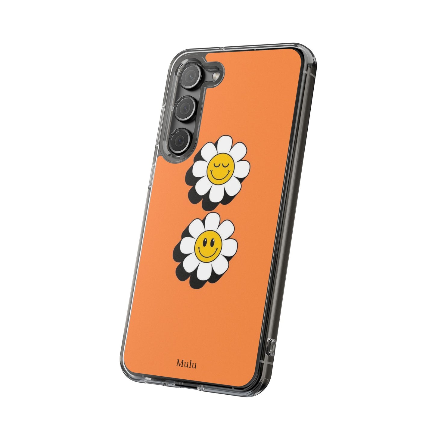 Phone Case — Orange Smiley Daisy Clear Impact‑Resistant Case