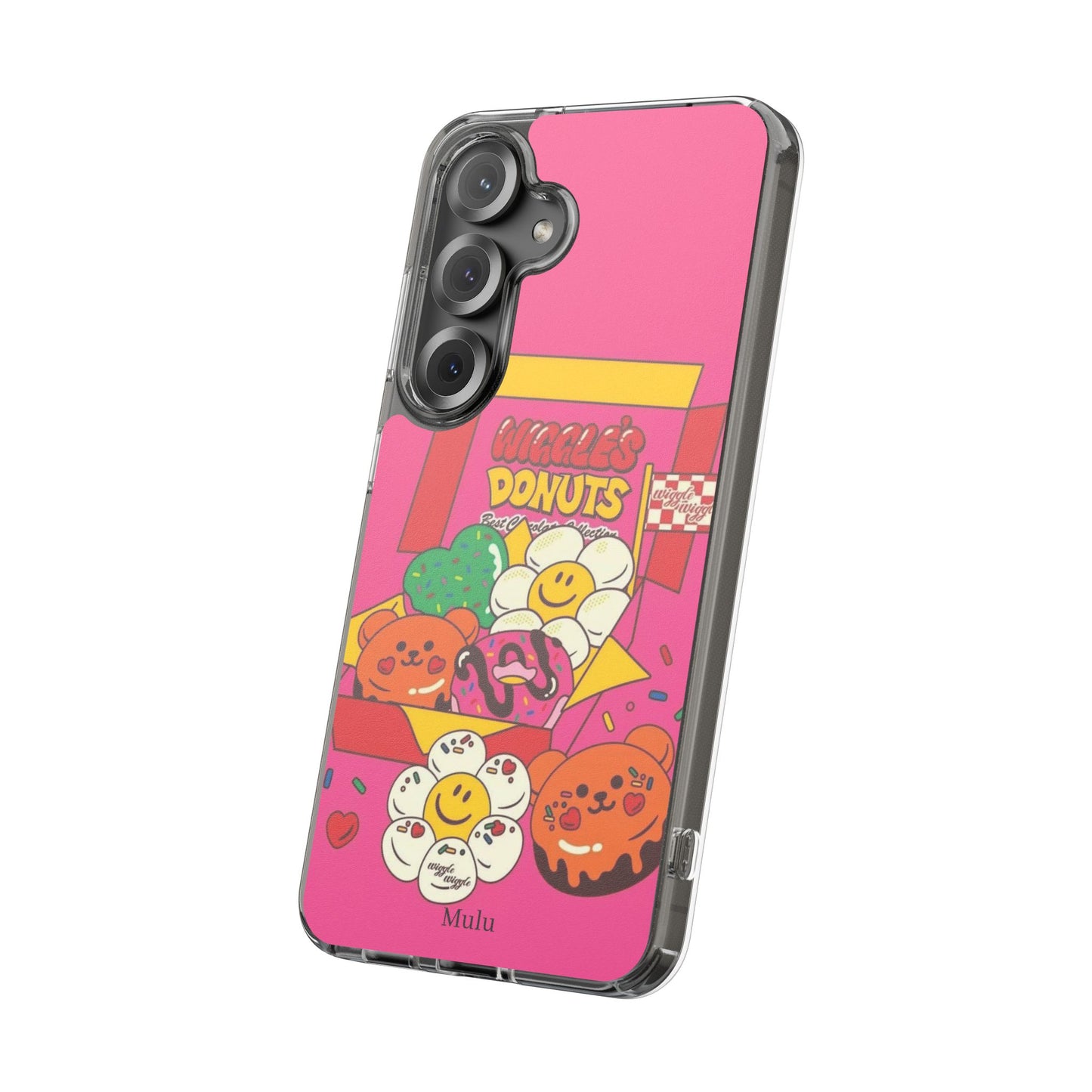 Donut Box Cute Phone Case — Clear Impact‑Resistant iPhone Cover with Smiling Donuts