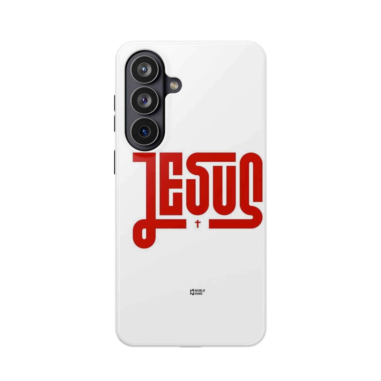 Jesus Magnetic Impact‑Resistant Phone Case — Bold Red Script Christian iPhone Cover