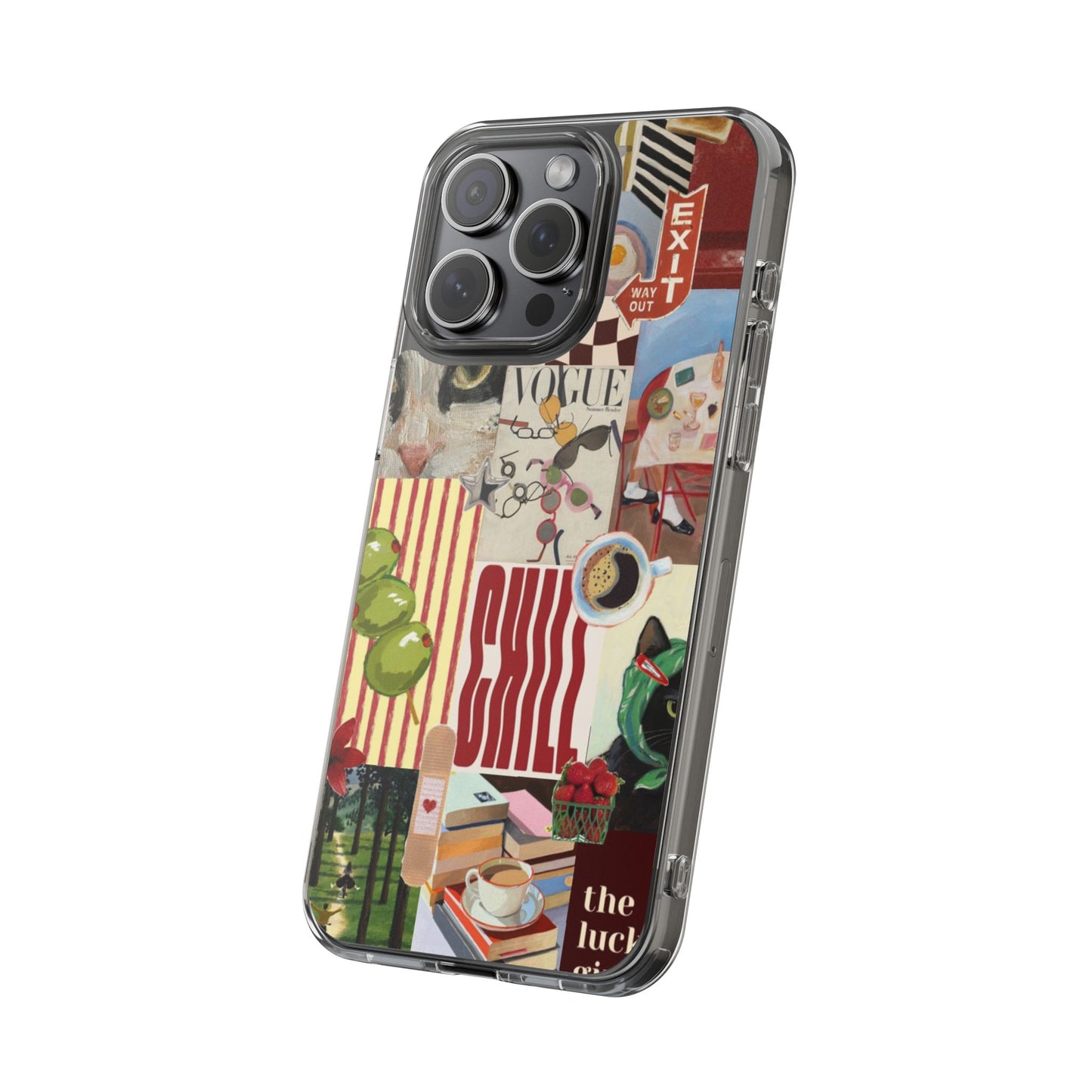 Collage Vintage Aesthetic Clear Impact-Resistant Phone Case