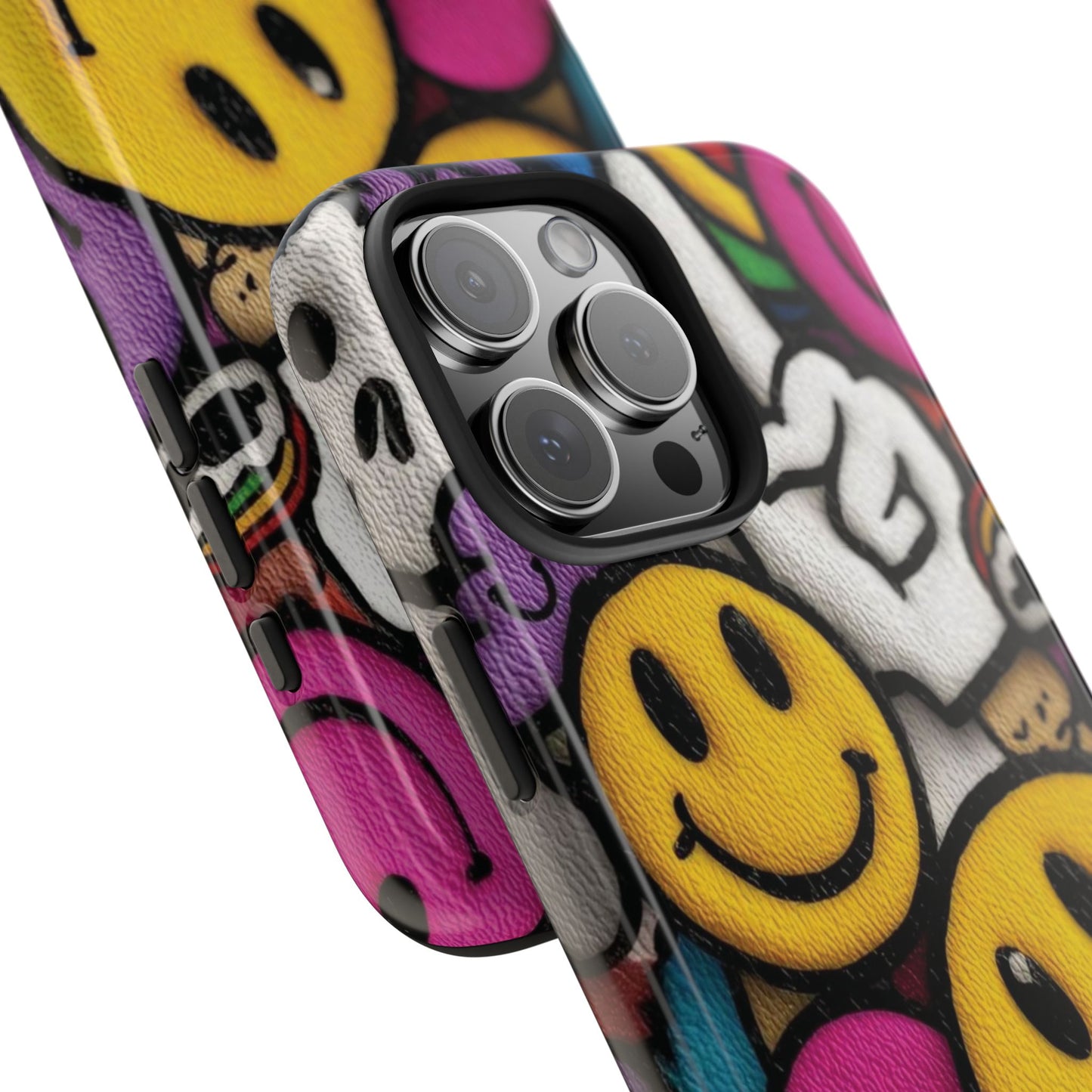 Smiley Graffiti Tough Phone Case – Colorful Urban Art Protection