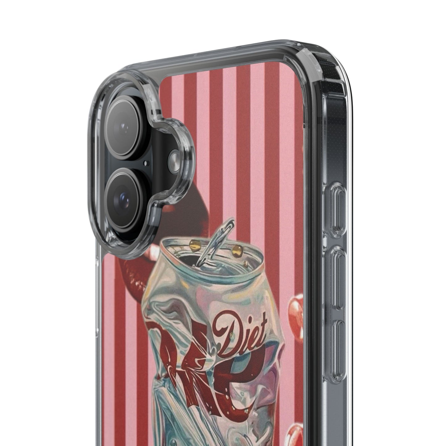 Diet Cola Crush Clear Phone Case – Retro Soda Pop Design