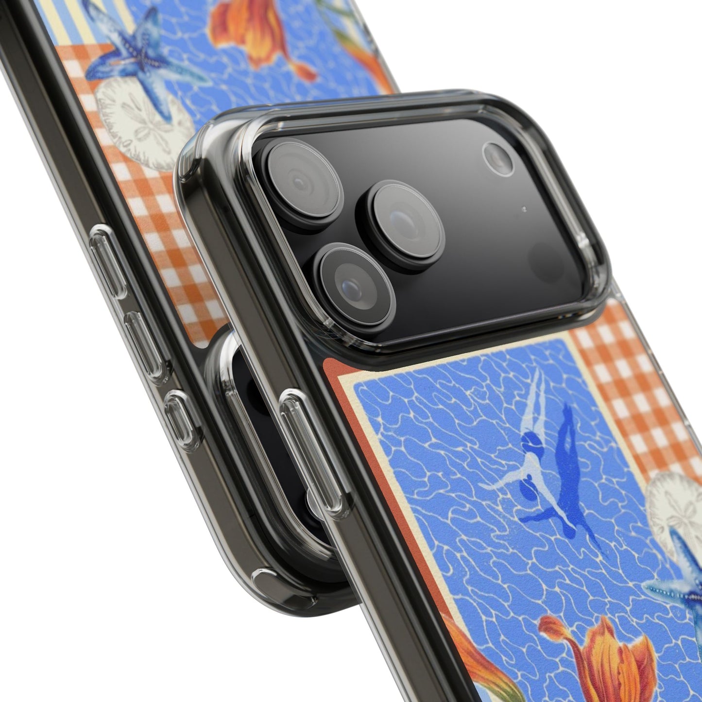 Floral Patchwork Clear Impact-Resistant Phone Case