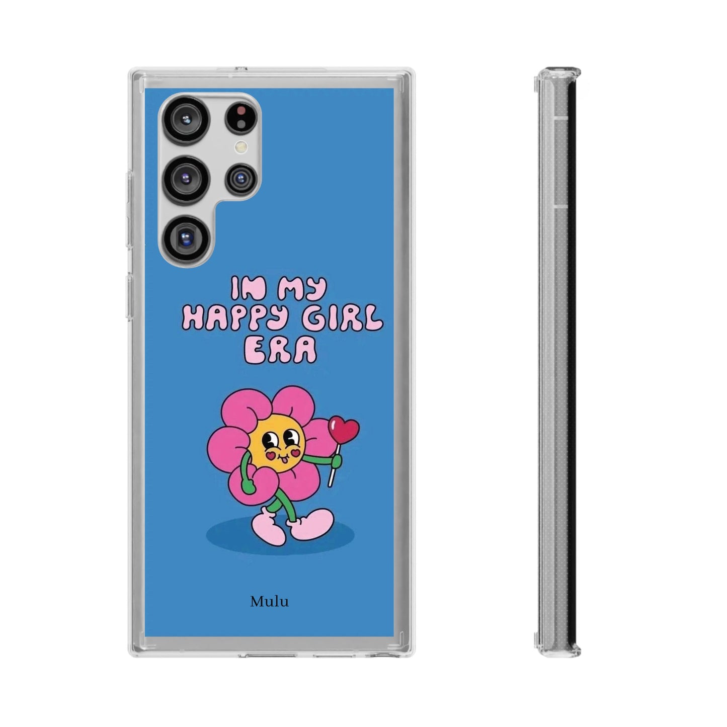 Clear Impact-Resistant Phone Case — “I’m My Happy Girl Era” Cute Flower Design