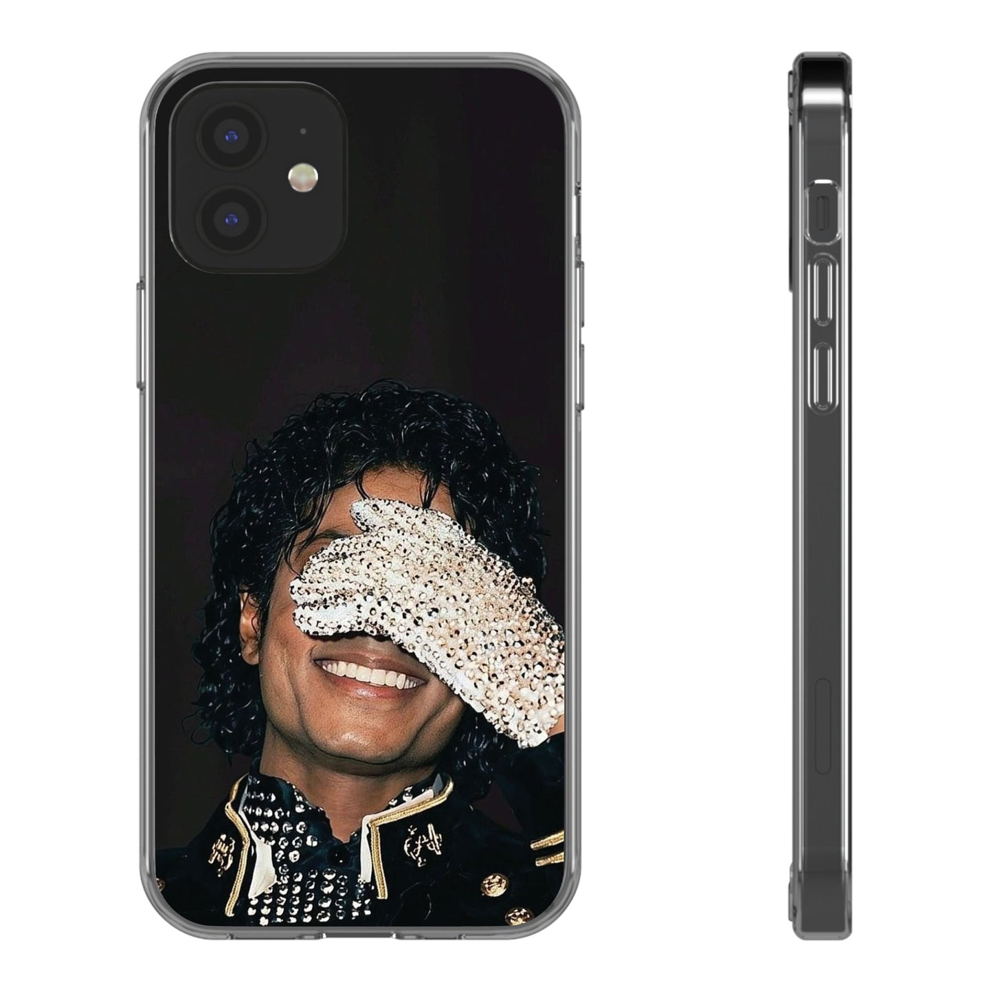 Michael Jackson Smiling Portrait Clear Phone Case — Retro Pop Icon Design