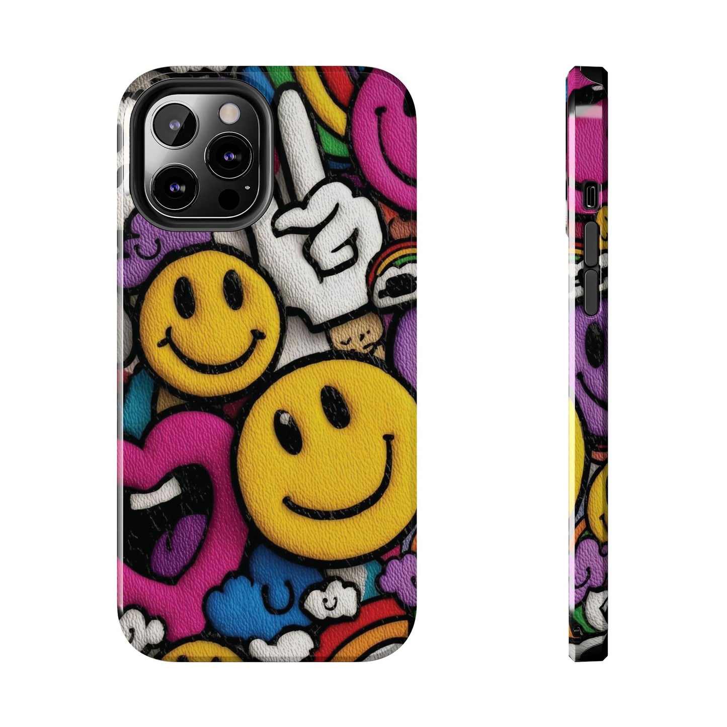 Smiley Graffiti Tough Phone Case – Colorful Urban Art Protection