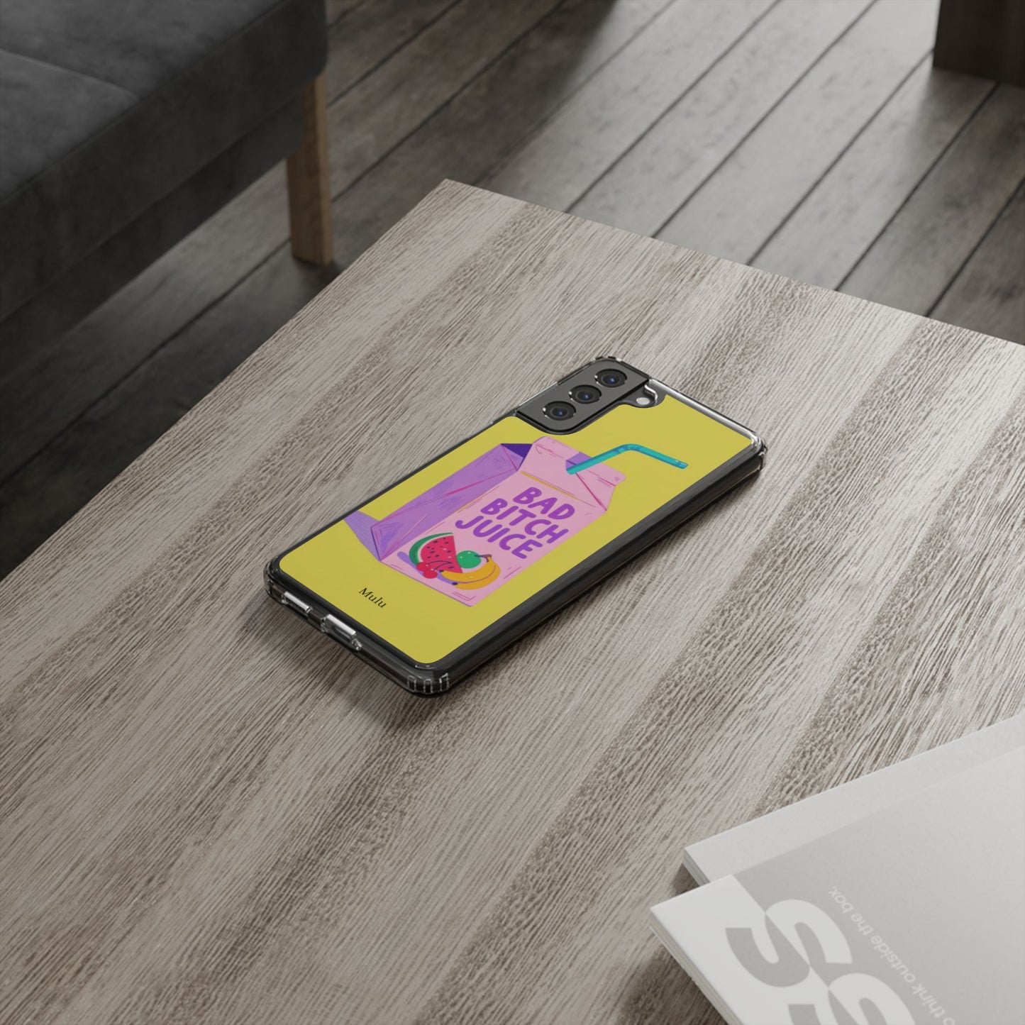 Clear Impact-Resistant Phone Case — "Bad Bitch Juice" Cartoon Juice Box Design