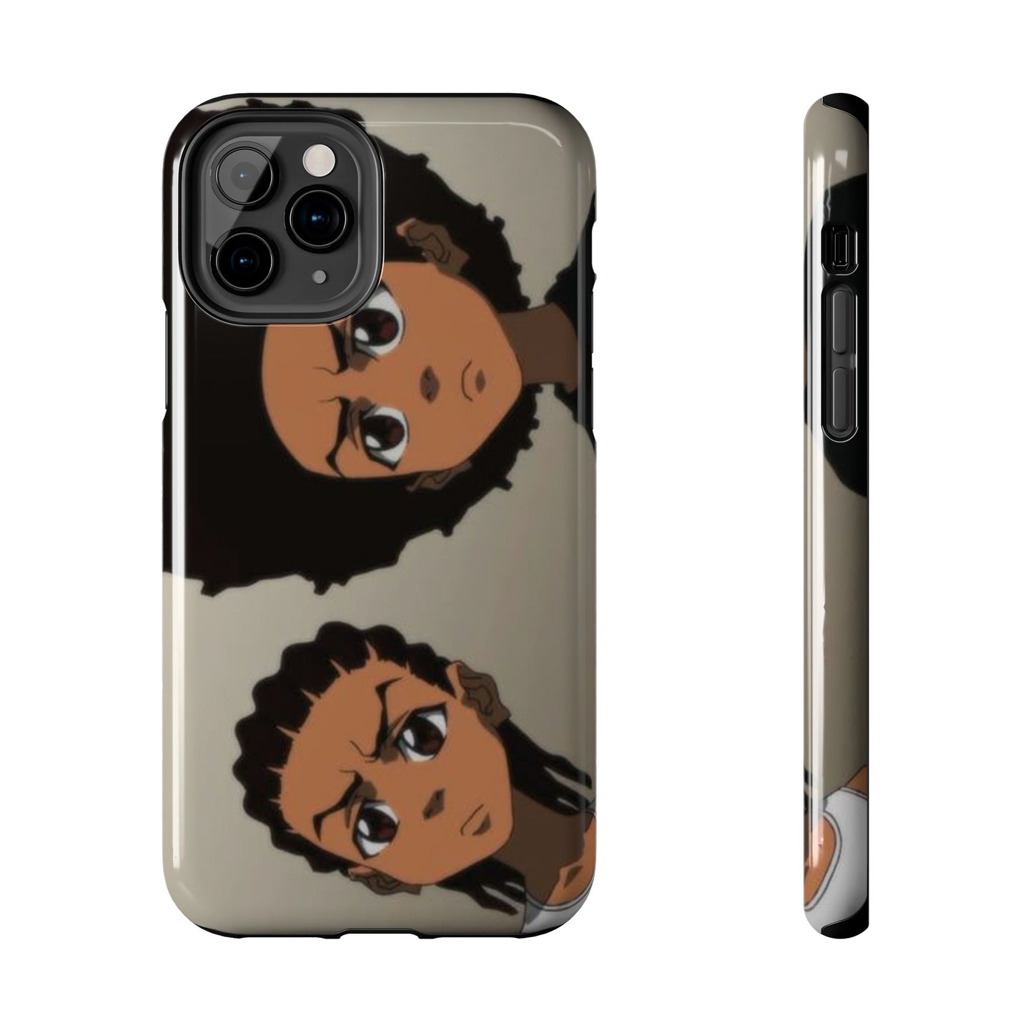 Tough Phone Case — Afro Anime Duo Face Design, Protective Shockproof Cover