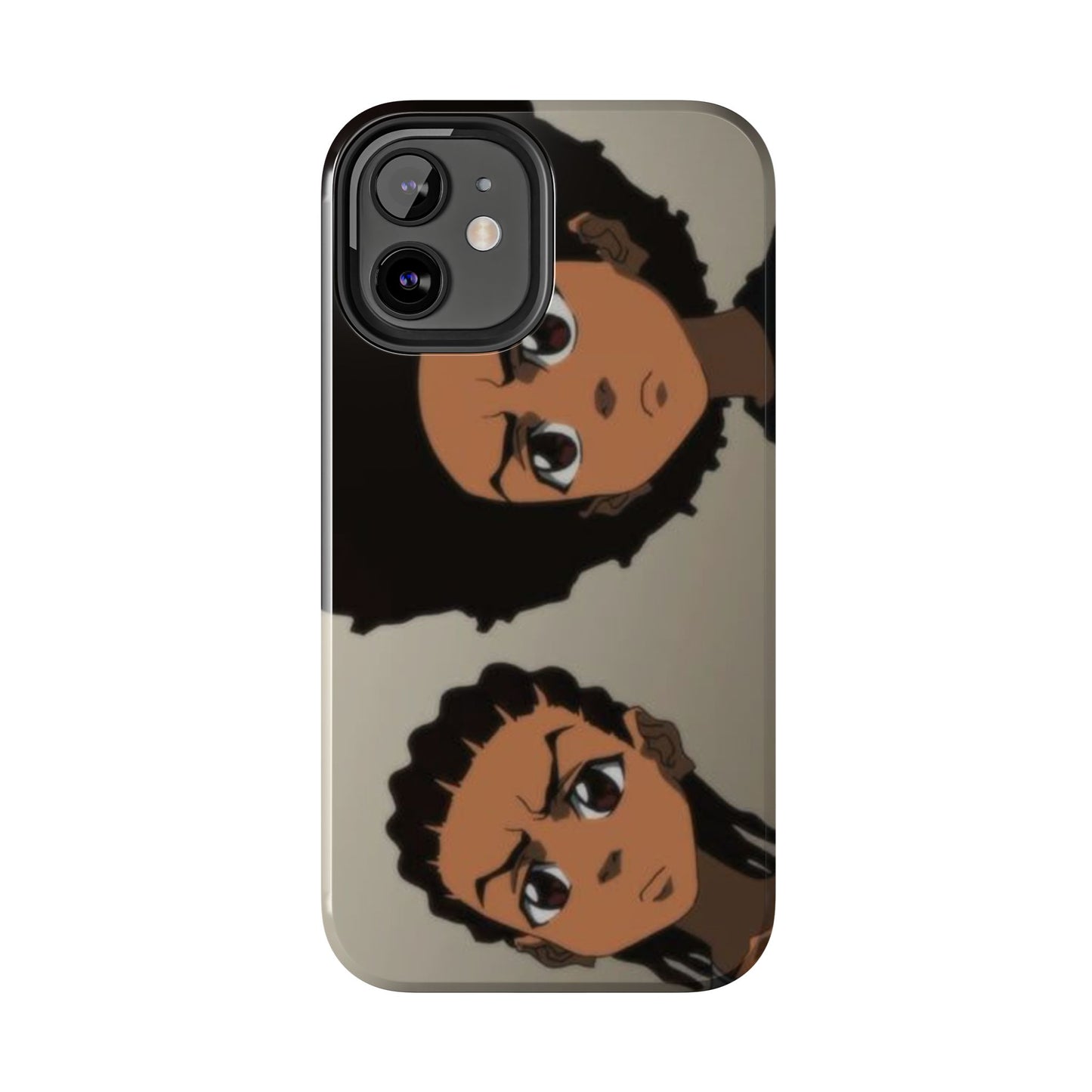 Tough Phone Case — Afro Anime Duo Face Design, Protective Shockproof Cover