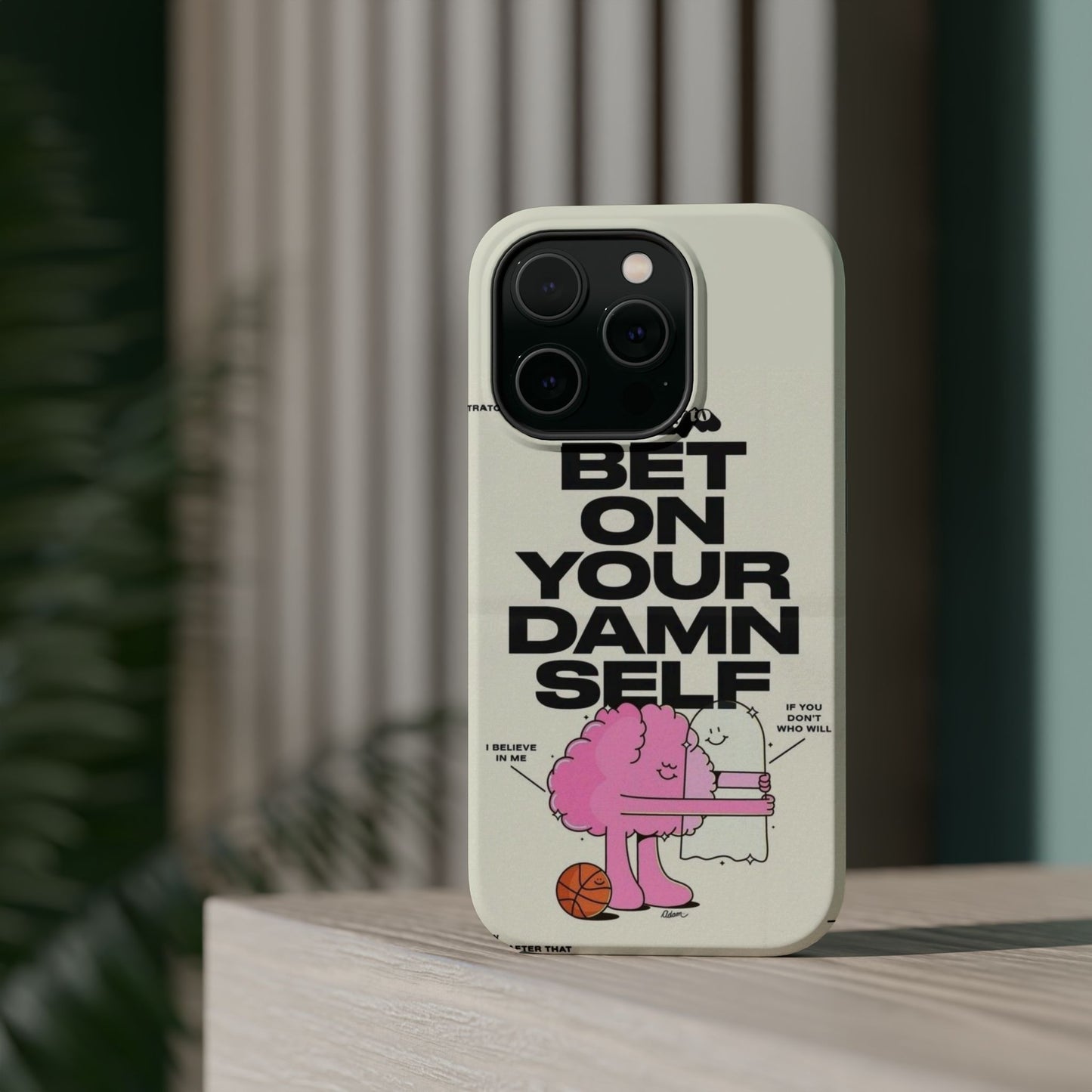 Magnetic Impact-Resistant Case — "Bet On Your Damn Self" Motivational Phone Cover