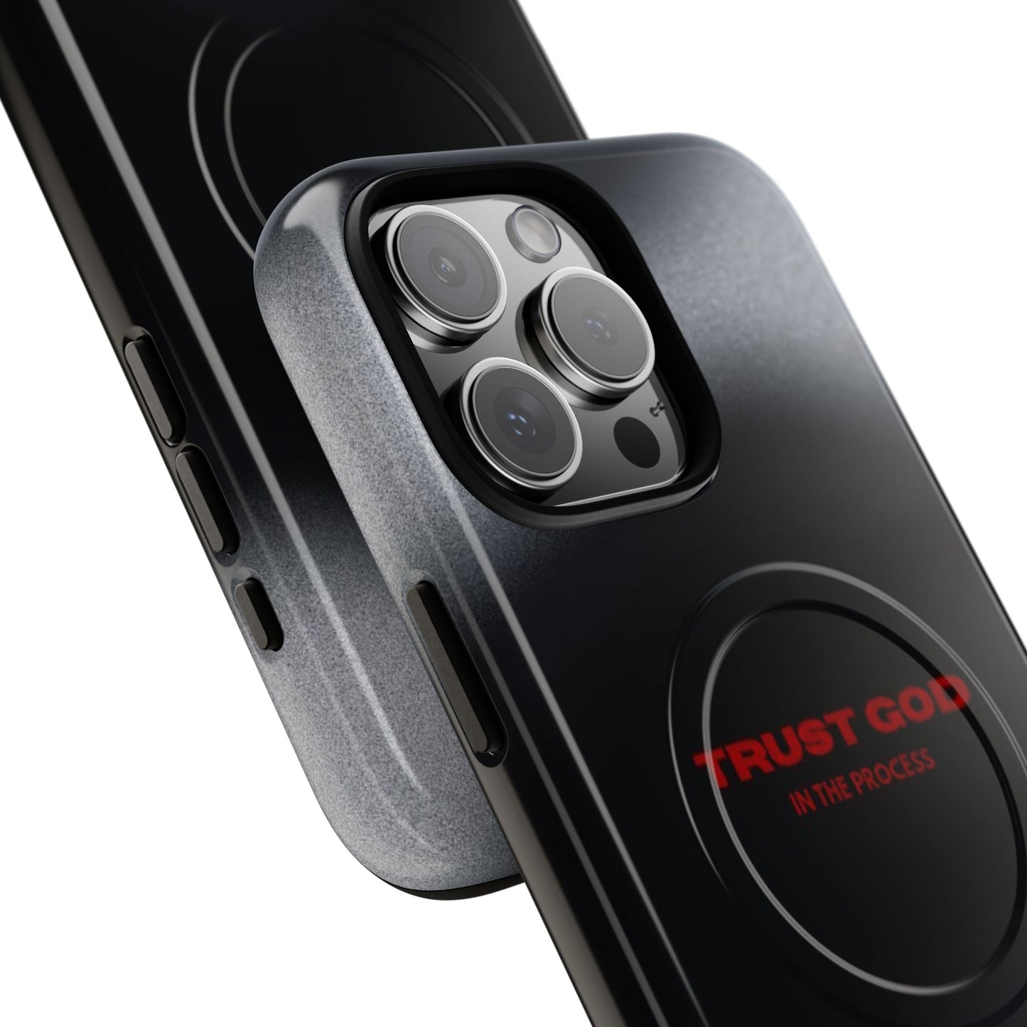 MagSafe Phone Case — "Trust God in the Process" Black Magnetic Tough Case