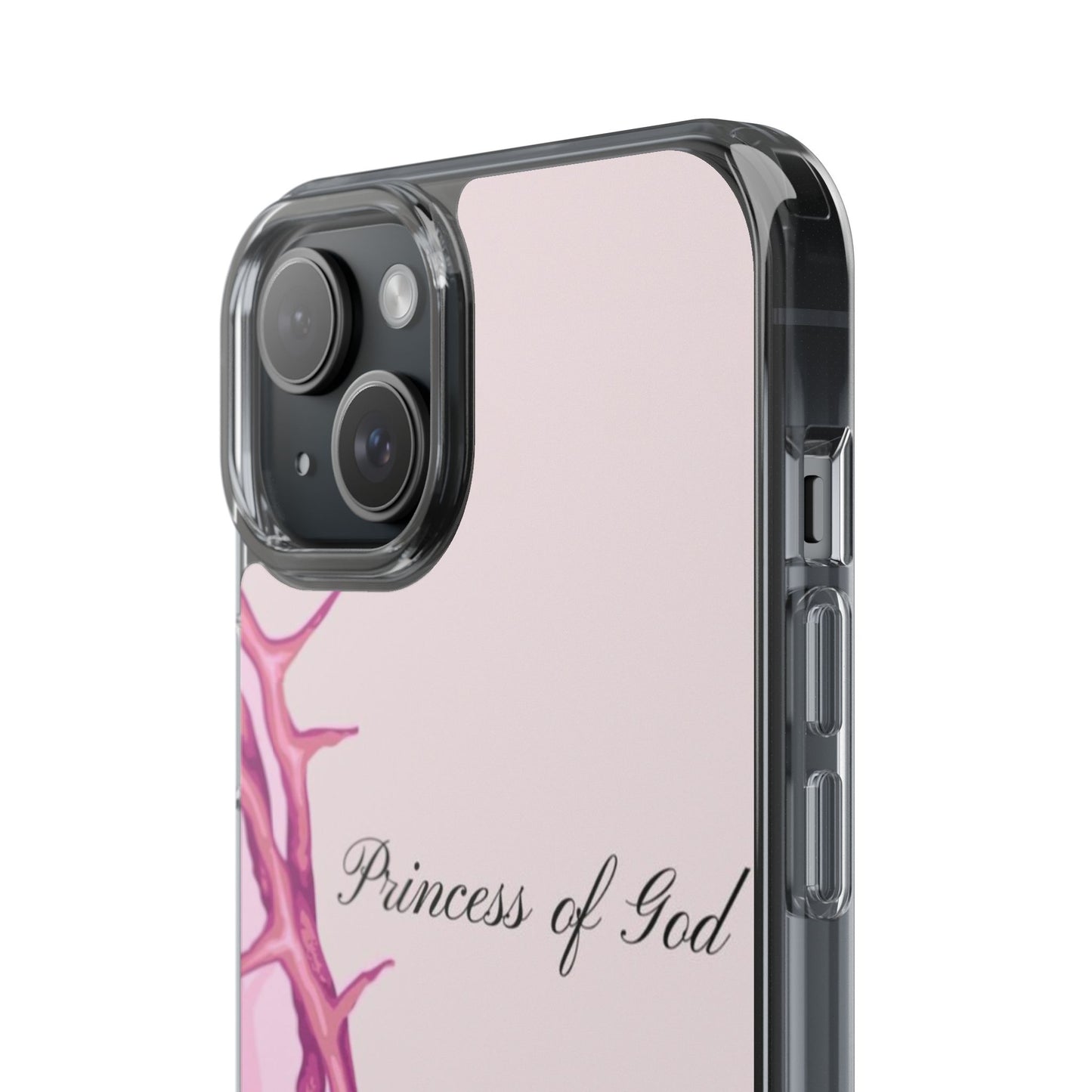 Phone Case — "Princess of God" Pink Crown of Thorns Clear Impact-Resistant Case