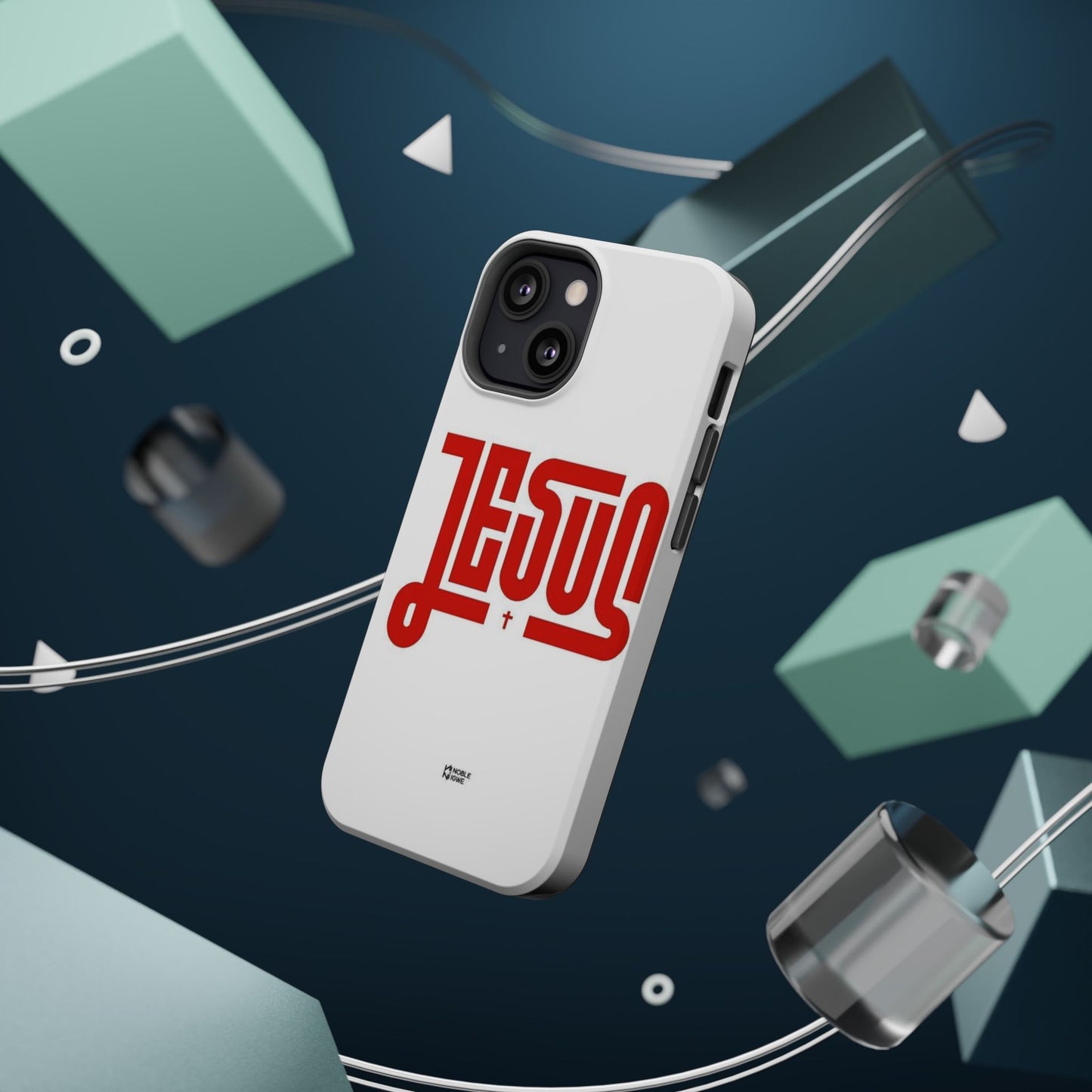 Jesus Magnetic Impact‑Resistant Phone Case — Bold Red Script Christian iPhone Cover