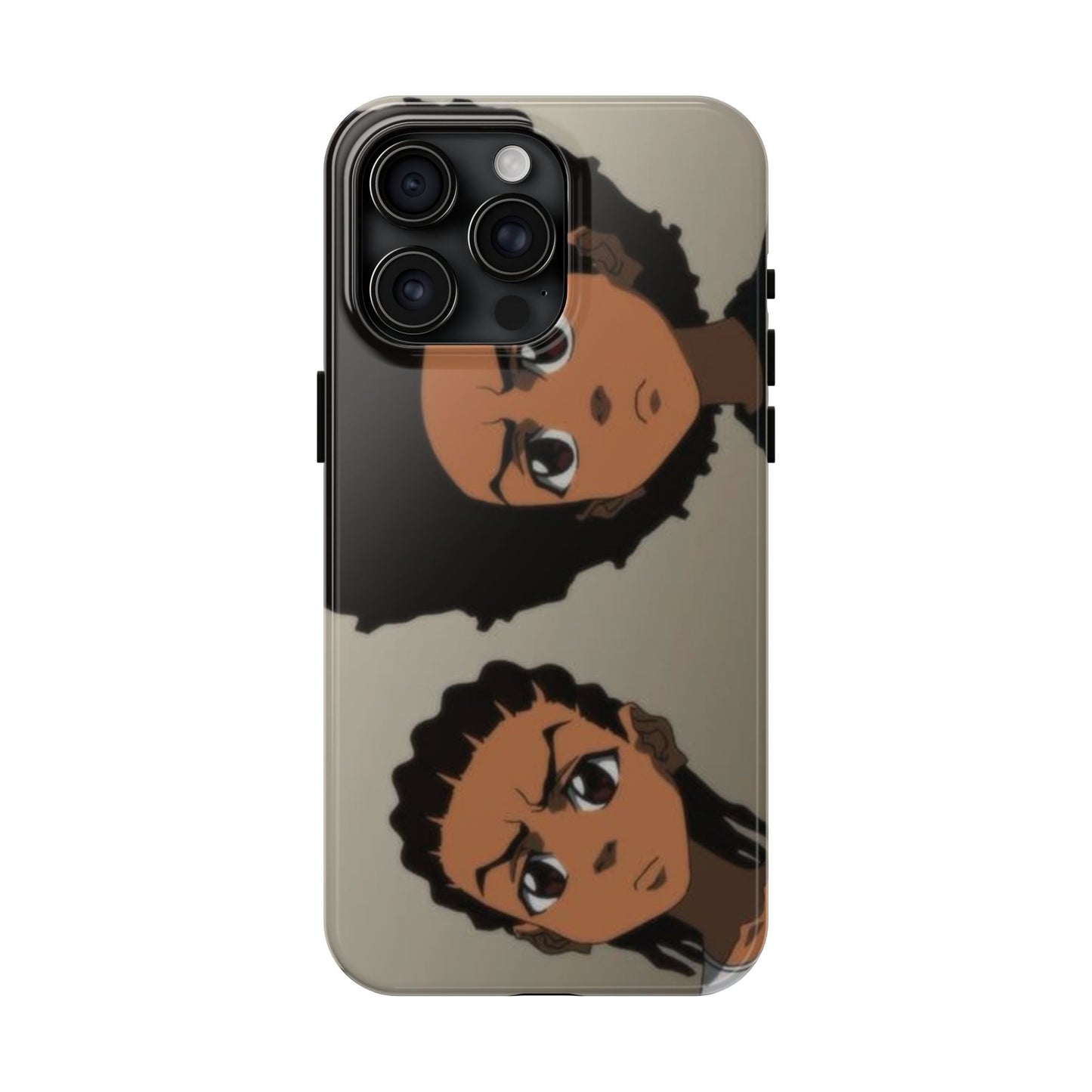Tough Phone Case — Afro Anime Duo Face Design, Protective Shockproof Cover