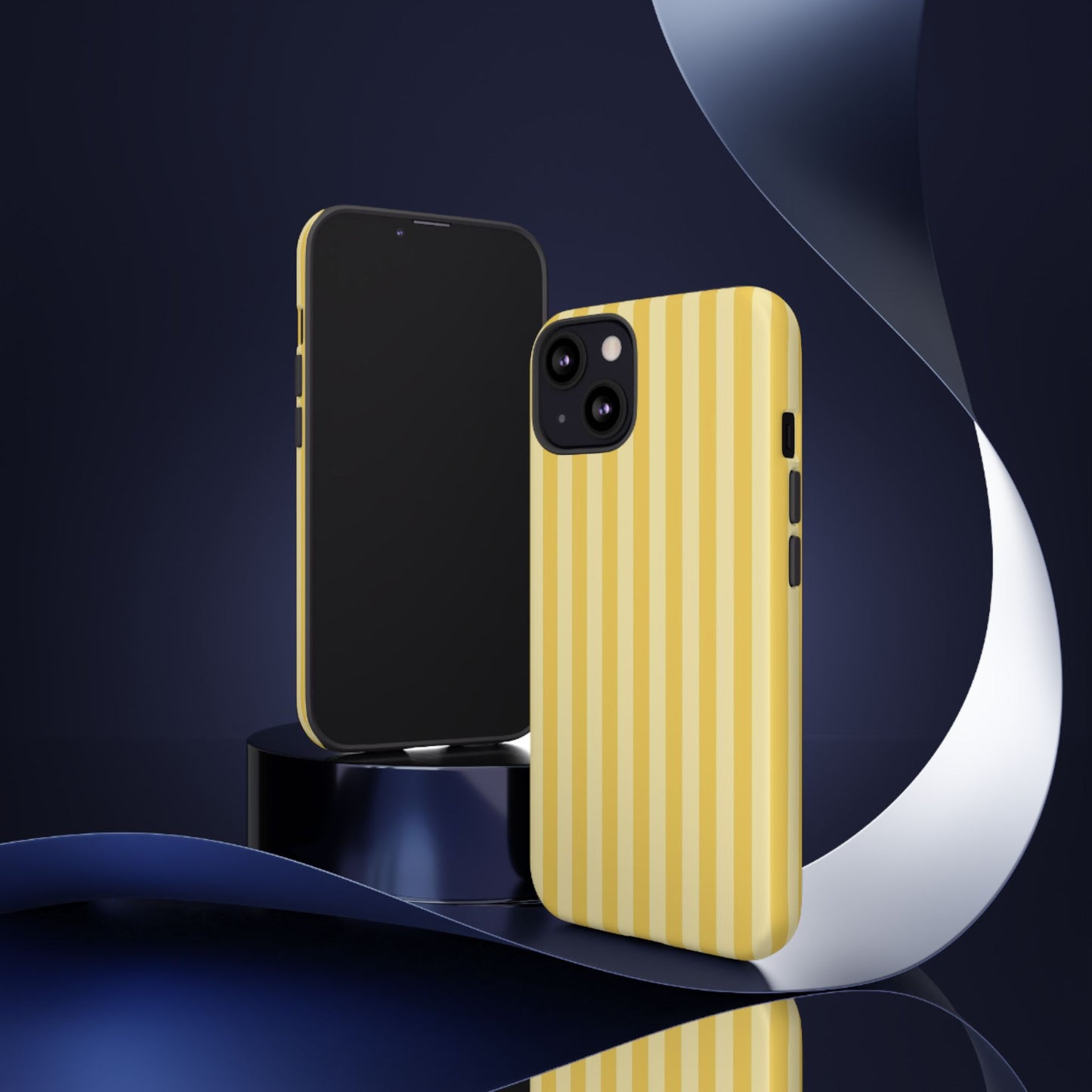 Yellow Stripe Tough Phone Case — Durable Protective iPhone Cover