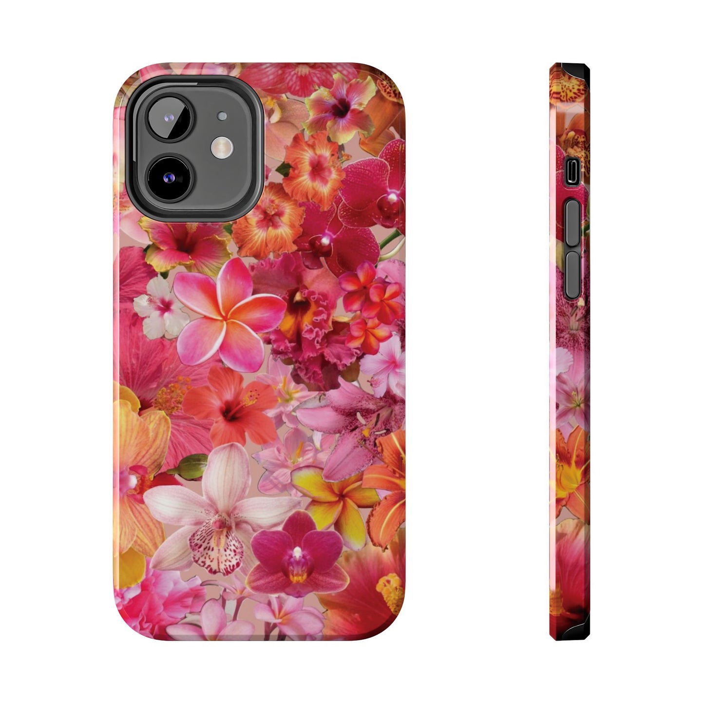 Tough Phone Case — Pink Tropical Floral Orchids Phone Cover