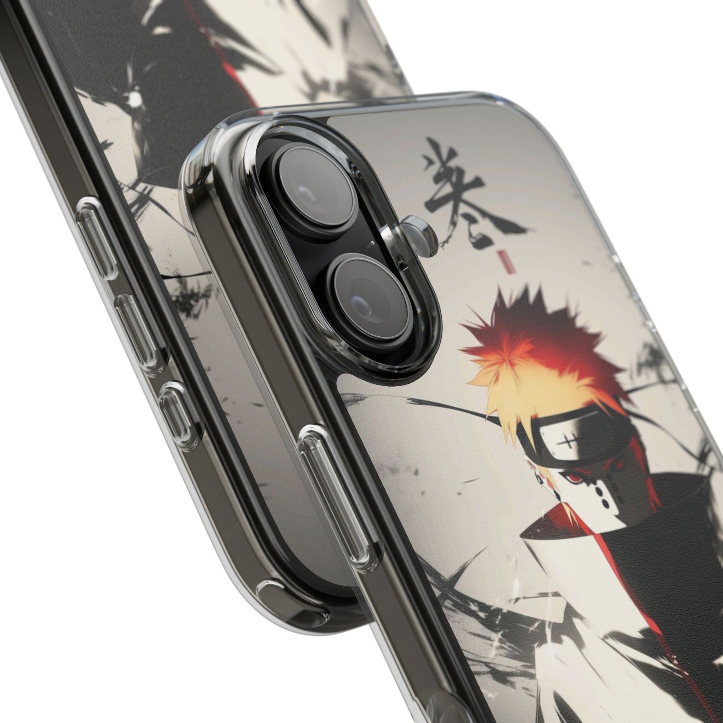 Clear Impact-Resistant Phone Case — Anime Akatsuki Shadow Design