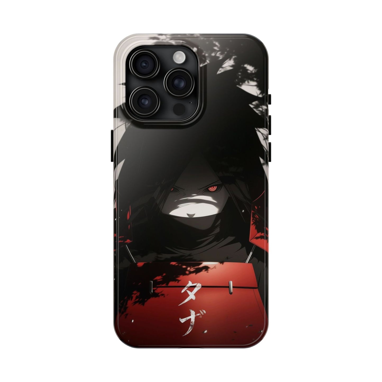 Anime Dark Ninja Phone Case — Red Eye Silhouette Tough Phone Case