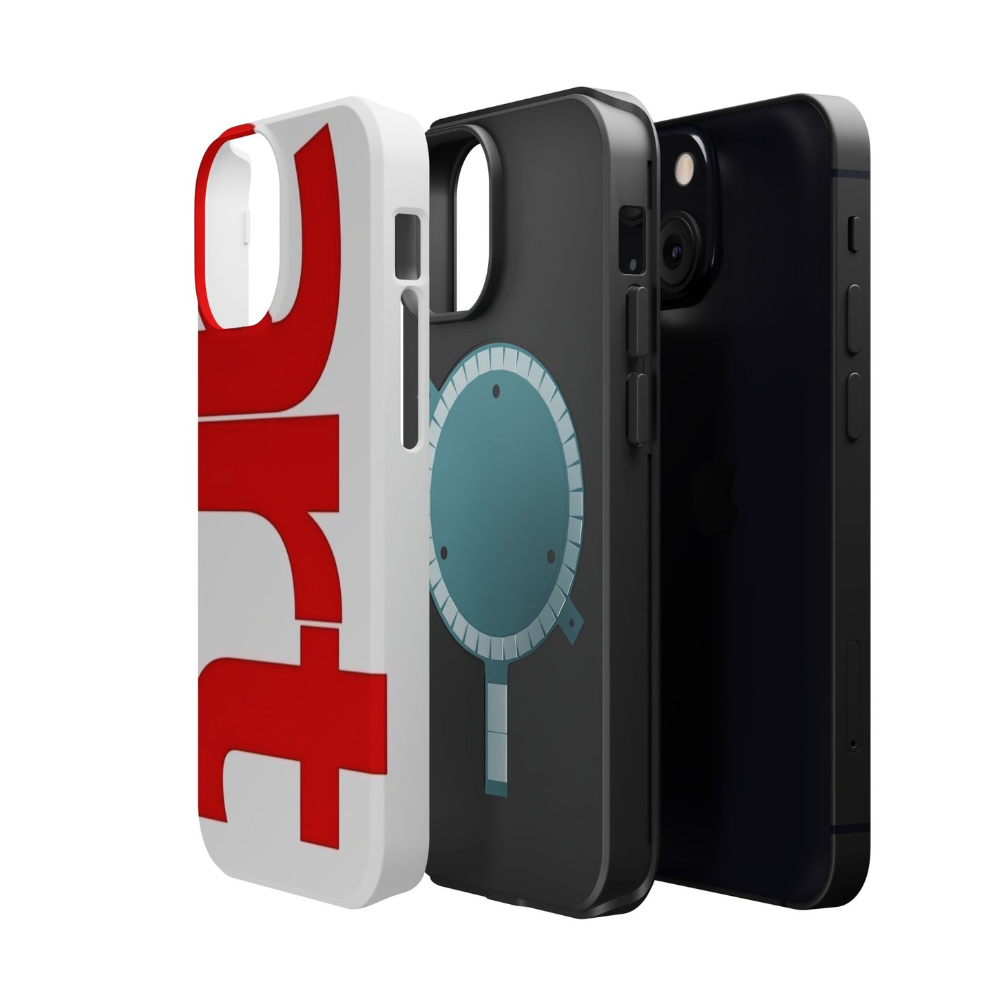 Magnetic Impact-Resistant Phone Case — Bold Red Typographic Design