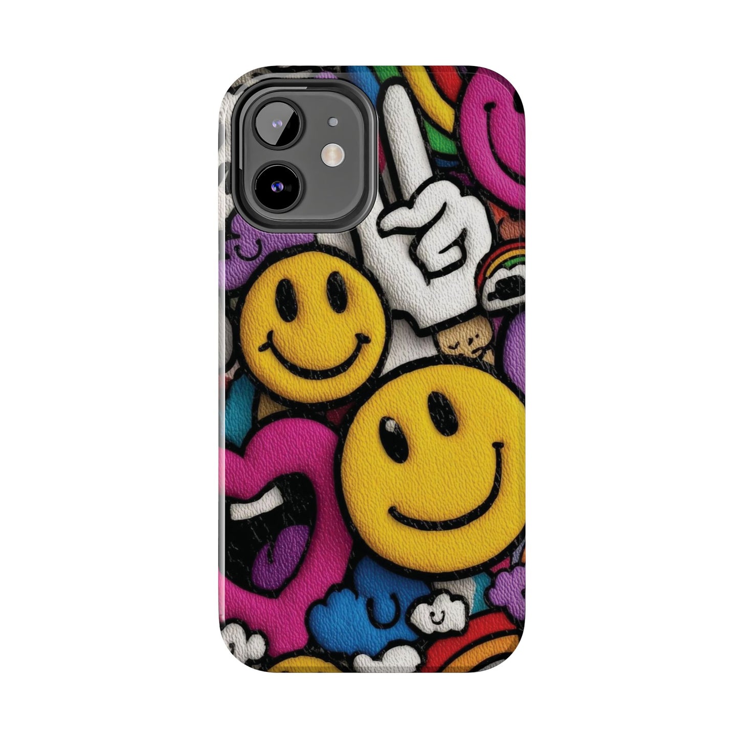 Smiley Graffiti Tough Phone Case – Colorful Urban Art Protection