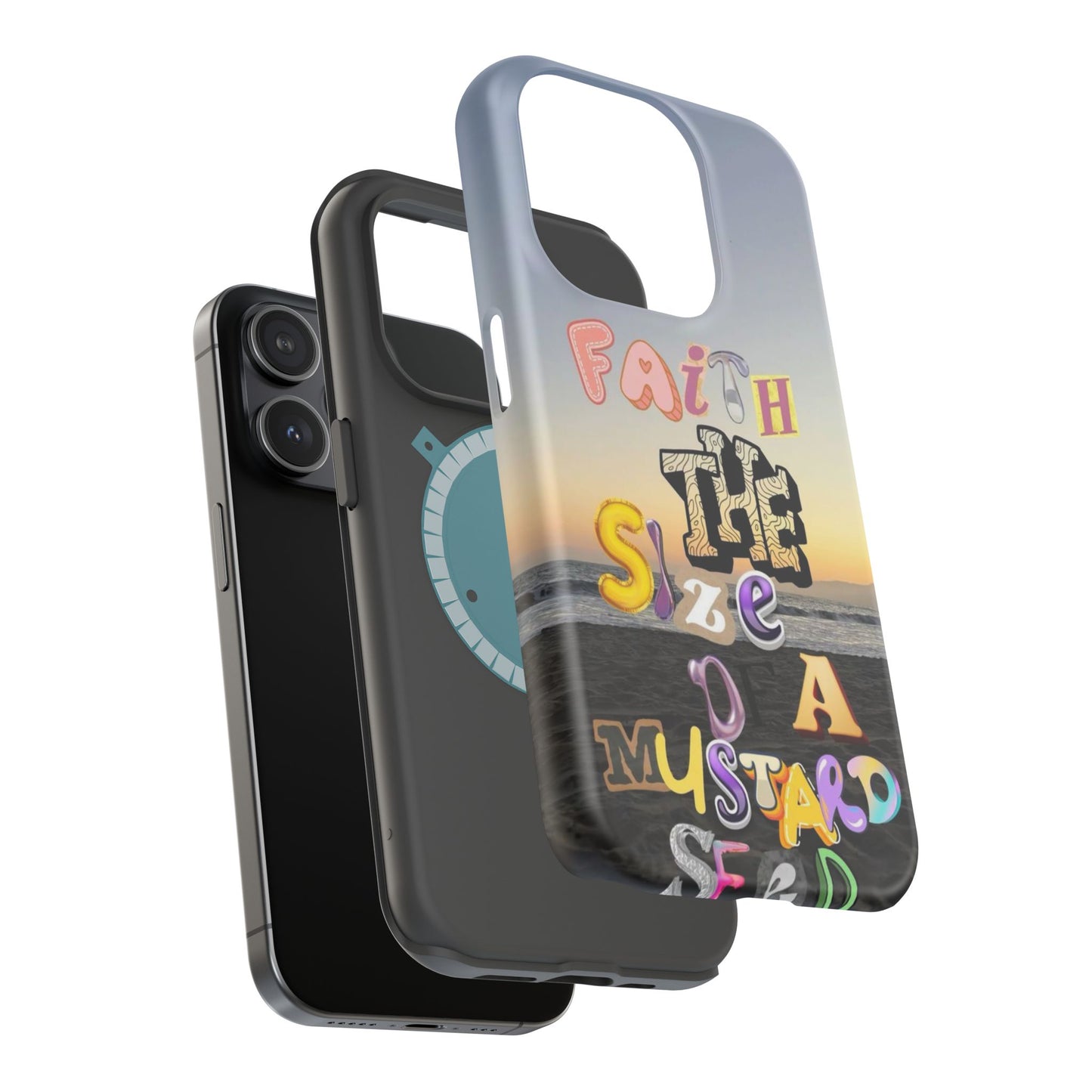 Magnetic Impact-Resistant Phone Case — "Faith the Size of a Mustard Seed" Sunset Design
