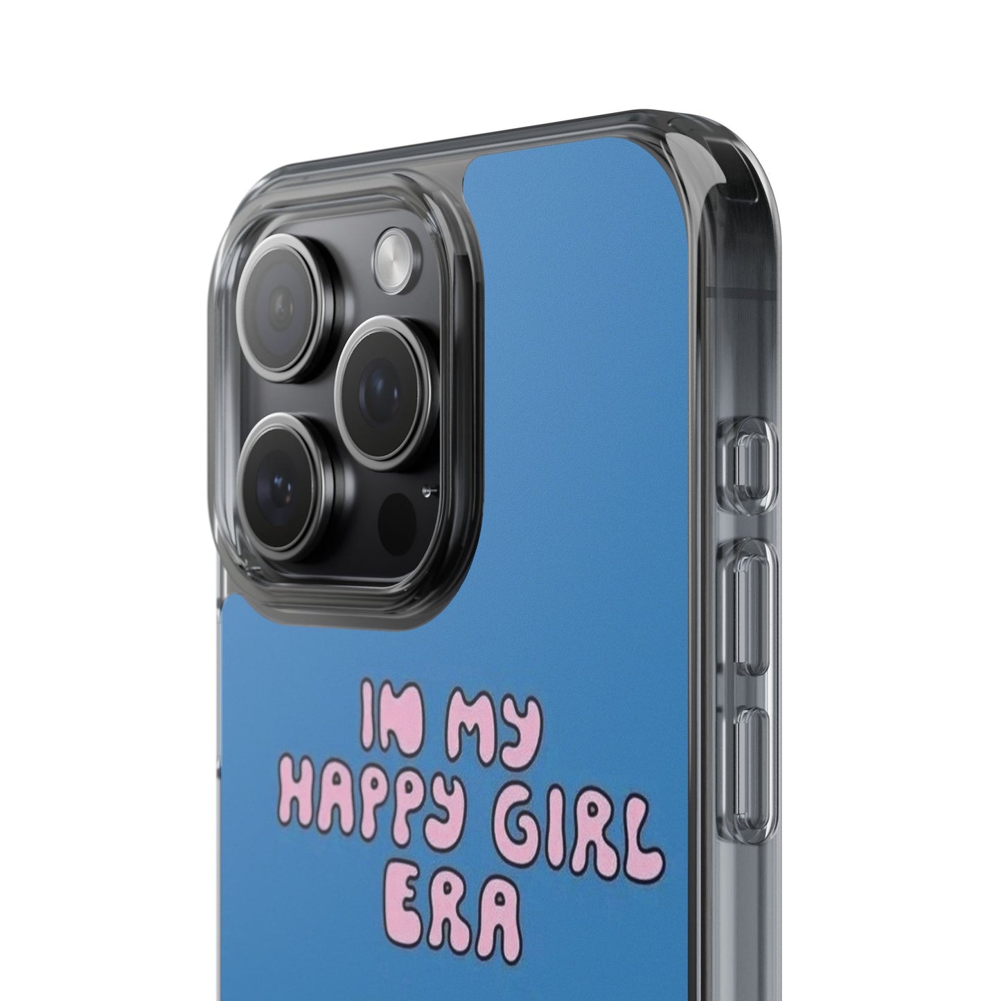 Clear Impact-Resistant Phone Case — “I’m My Happy Girl Era” Cute Flower Design