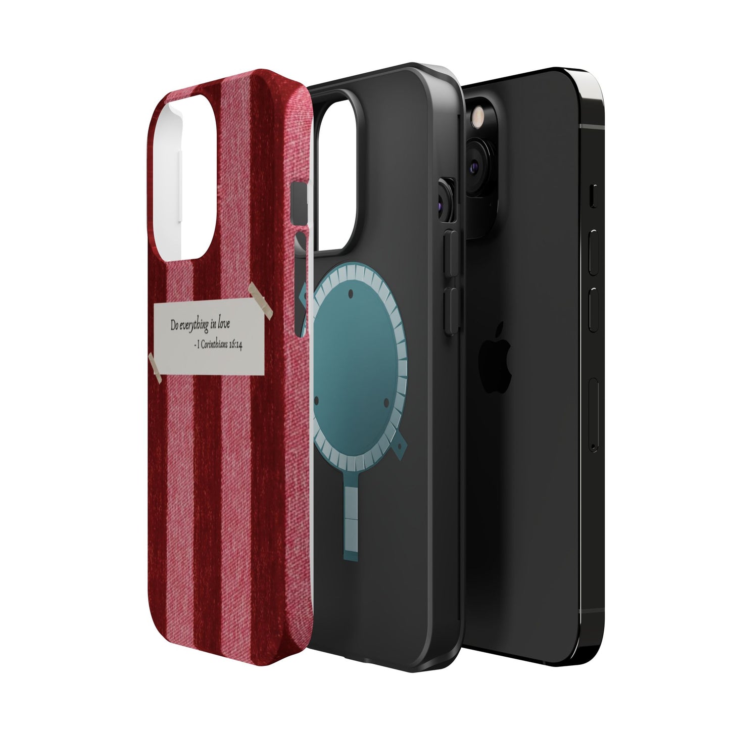 Christian Quote Red Stripe Phone Case — “Do everything in love” Magnetic Impact-Resistant Case