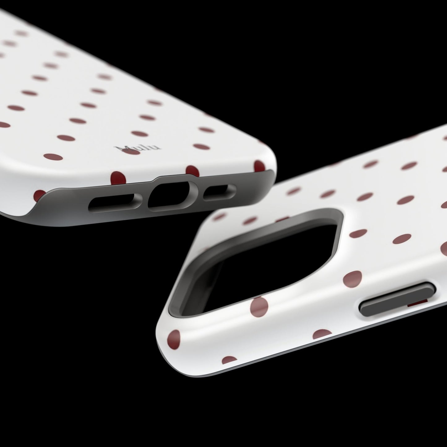Polka Dot Magnetic Impact-Resistant Phone Case — Red Dots on White