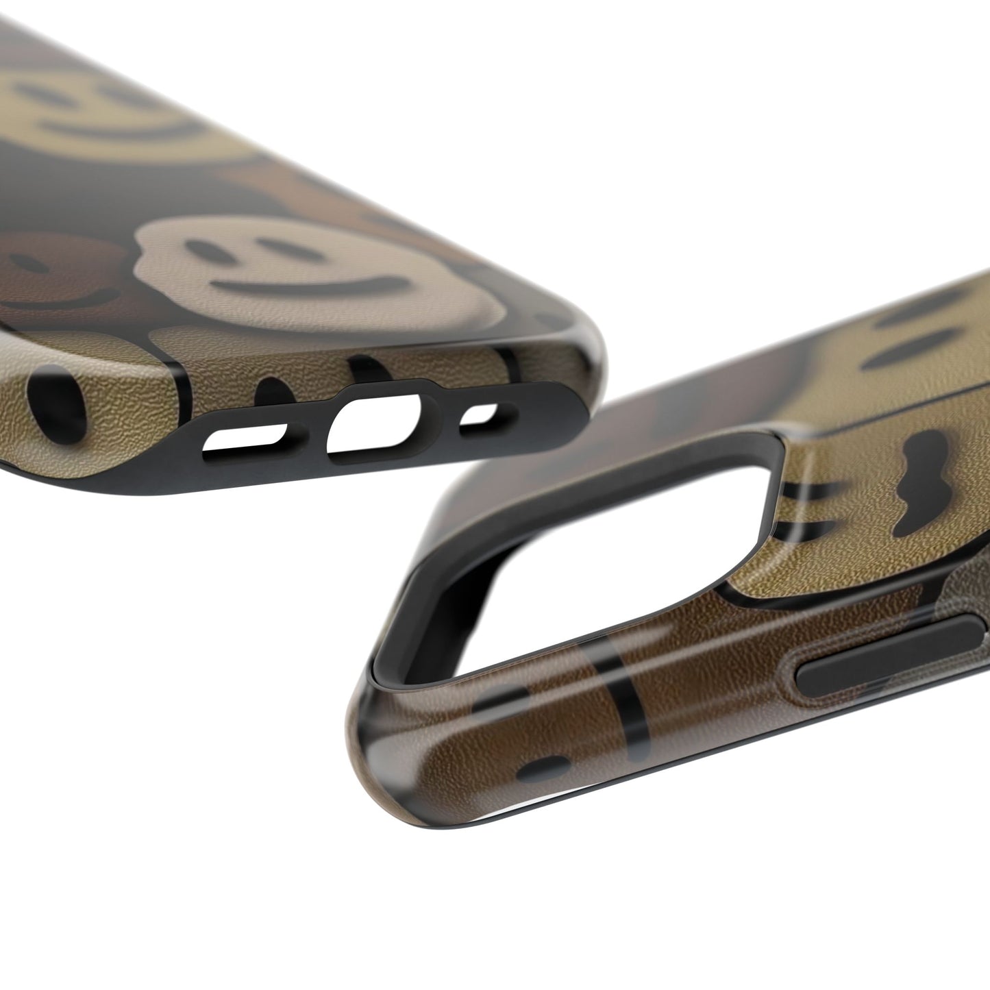 Magnetic Impact-Resistant Case — Brown Smiley Tile Phone Cover