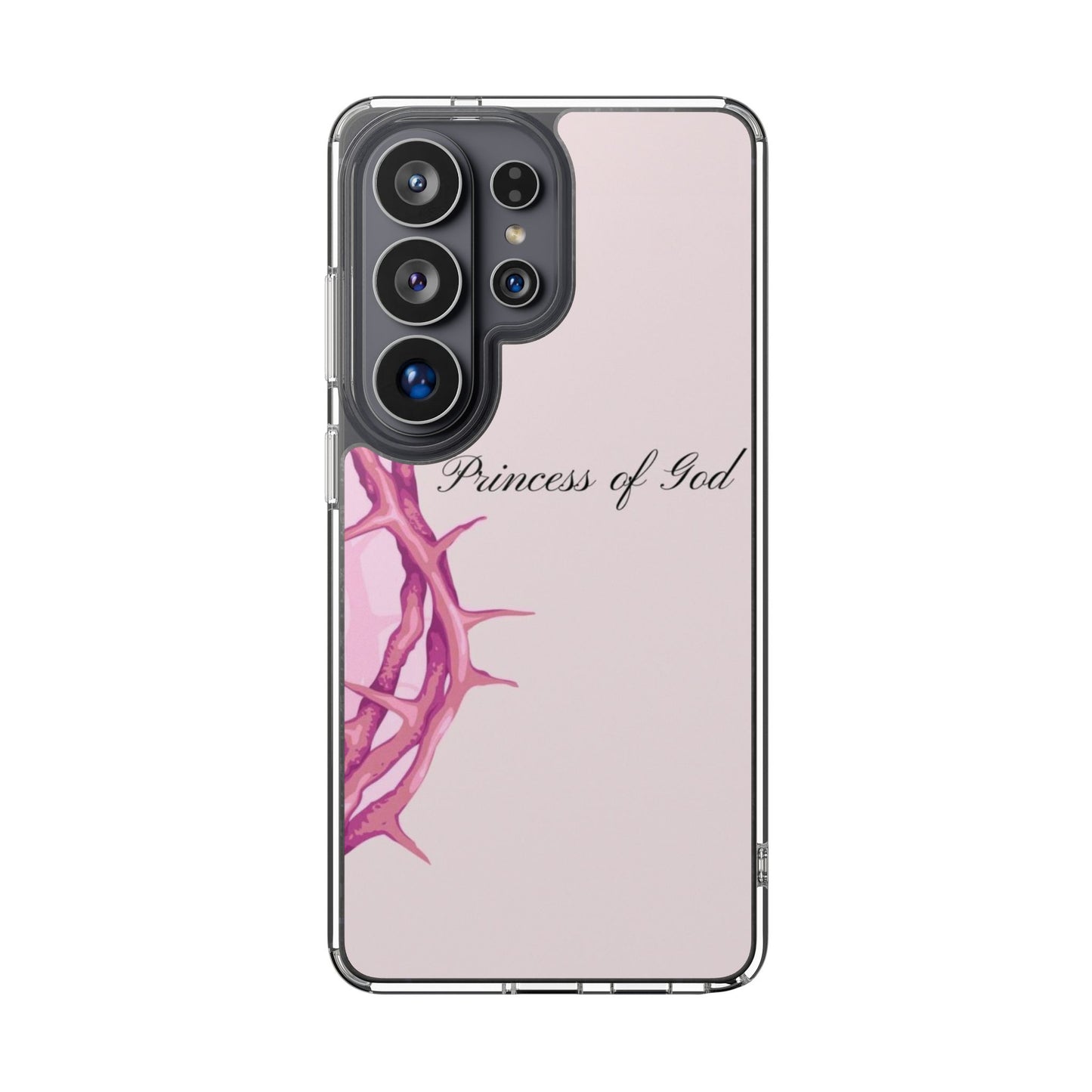 Phone Case — "Princess of God" Pink Crown of Thorns Clear Impact-Resistant Case