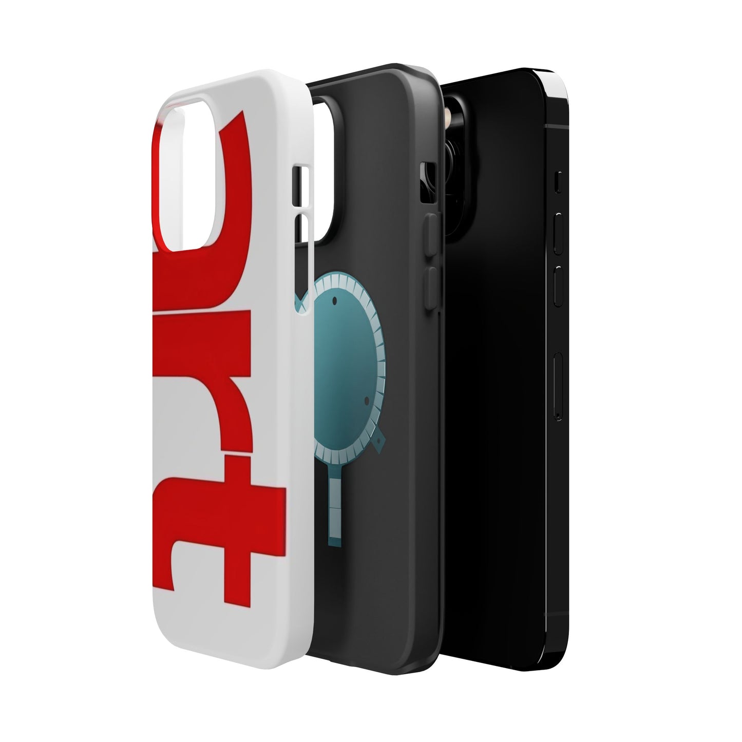 Magnetic Impact-Resistant Phone Case — Bold Red Typographic Design