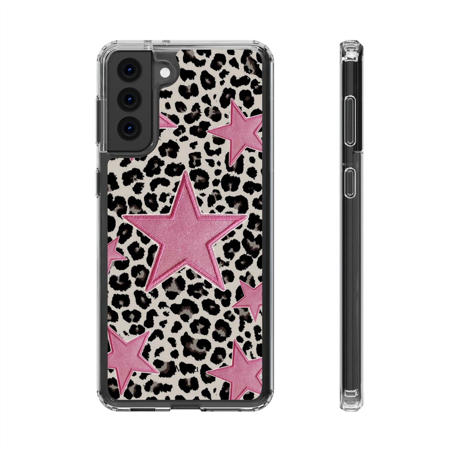 Pink Star Leopard Clear Impact Phone Case