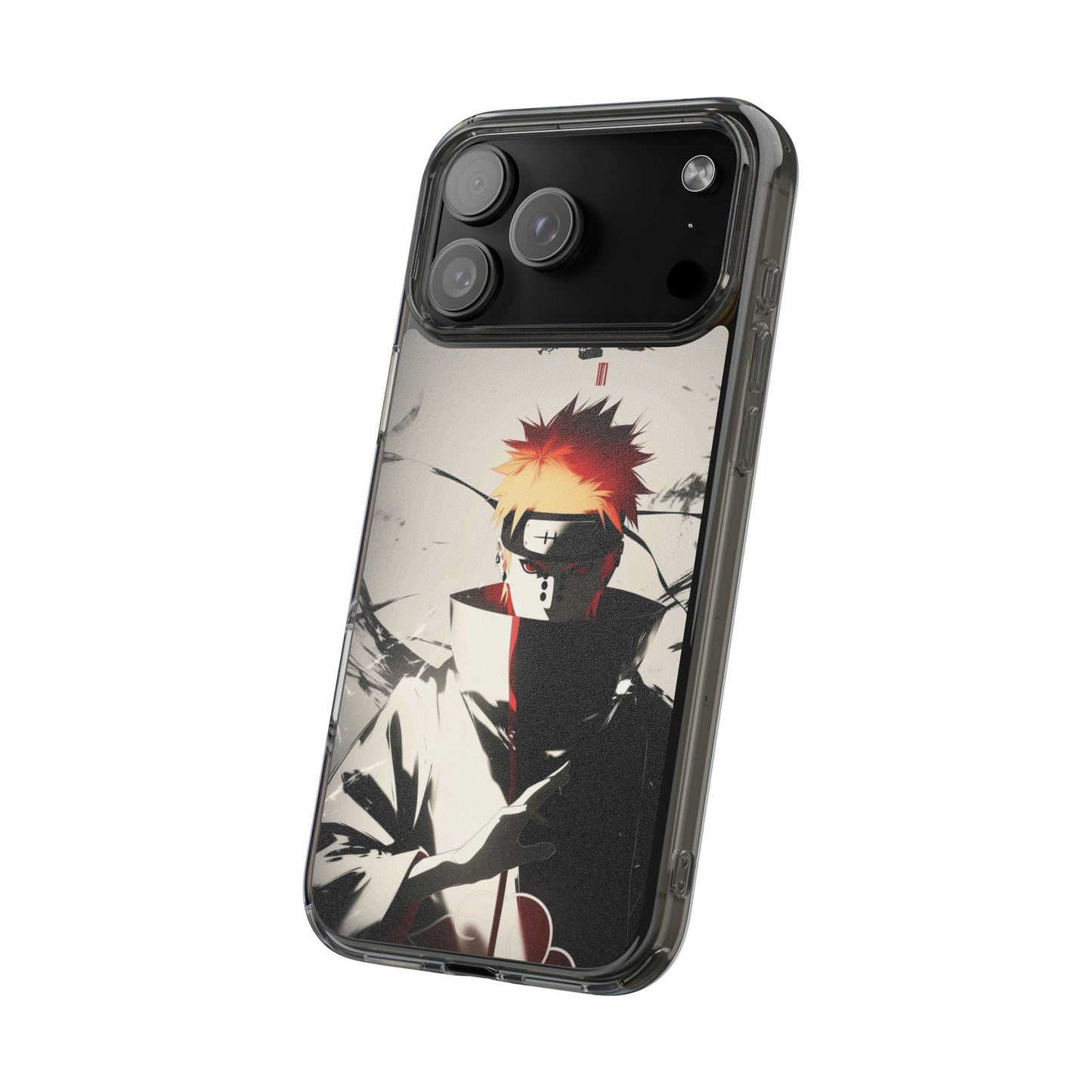 Clear Impact-Resistant Phone Case — Anime Akatsuki Shadow Design