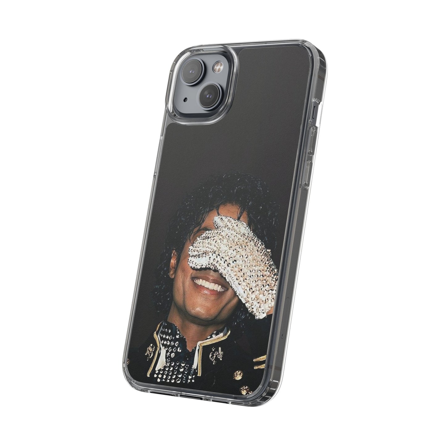 Michael Jackson Smiling Portrait Clear Phone Case — Retro Pop Icon Design