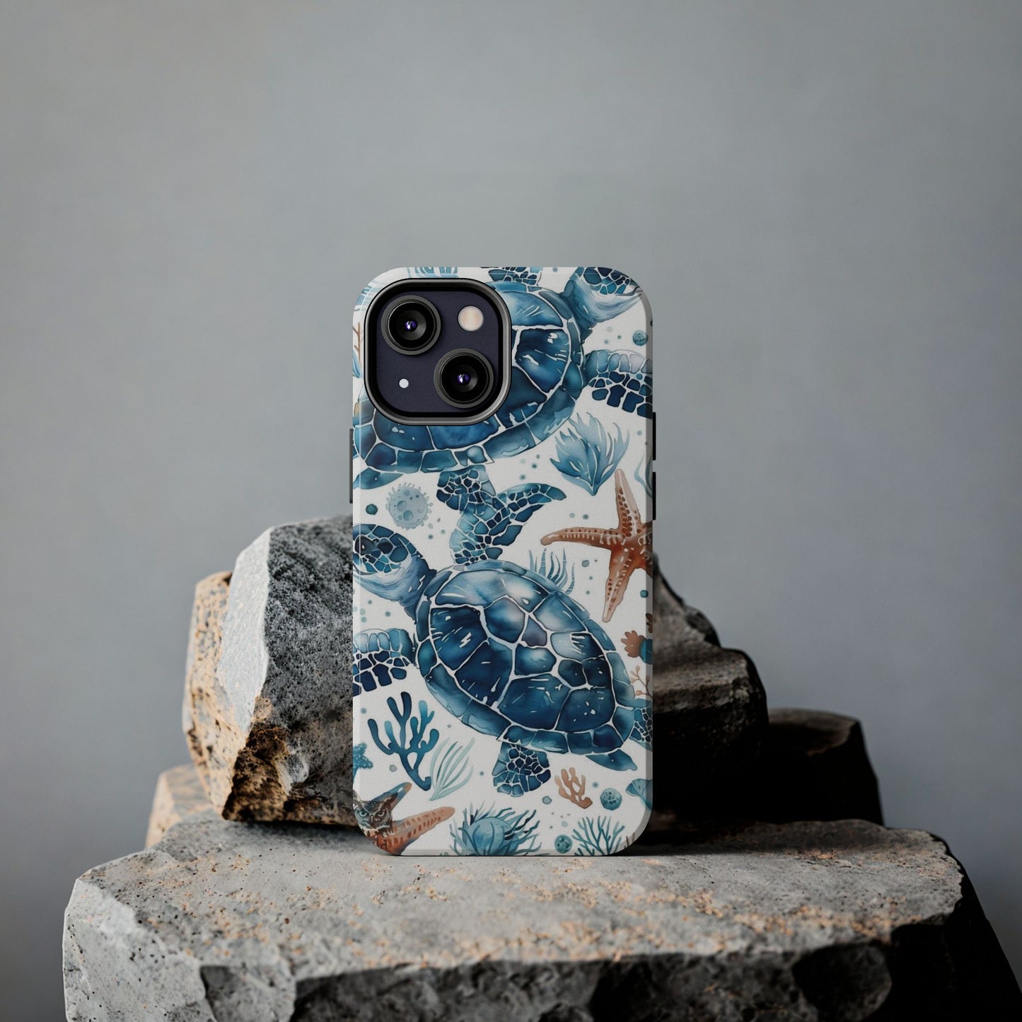 Sea Turtle Tough Phone Case — Blue Ocean Marine Life Protective Cover