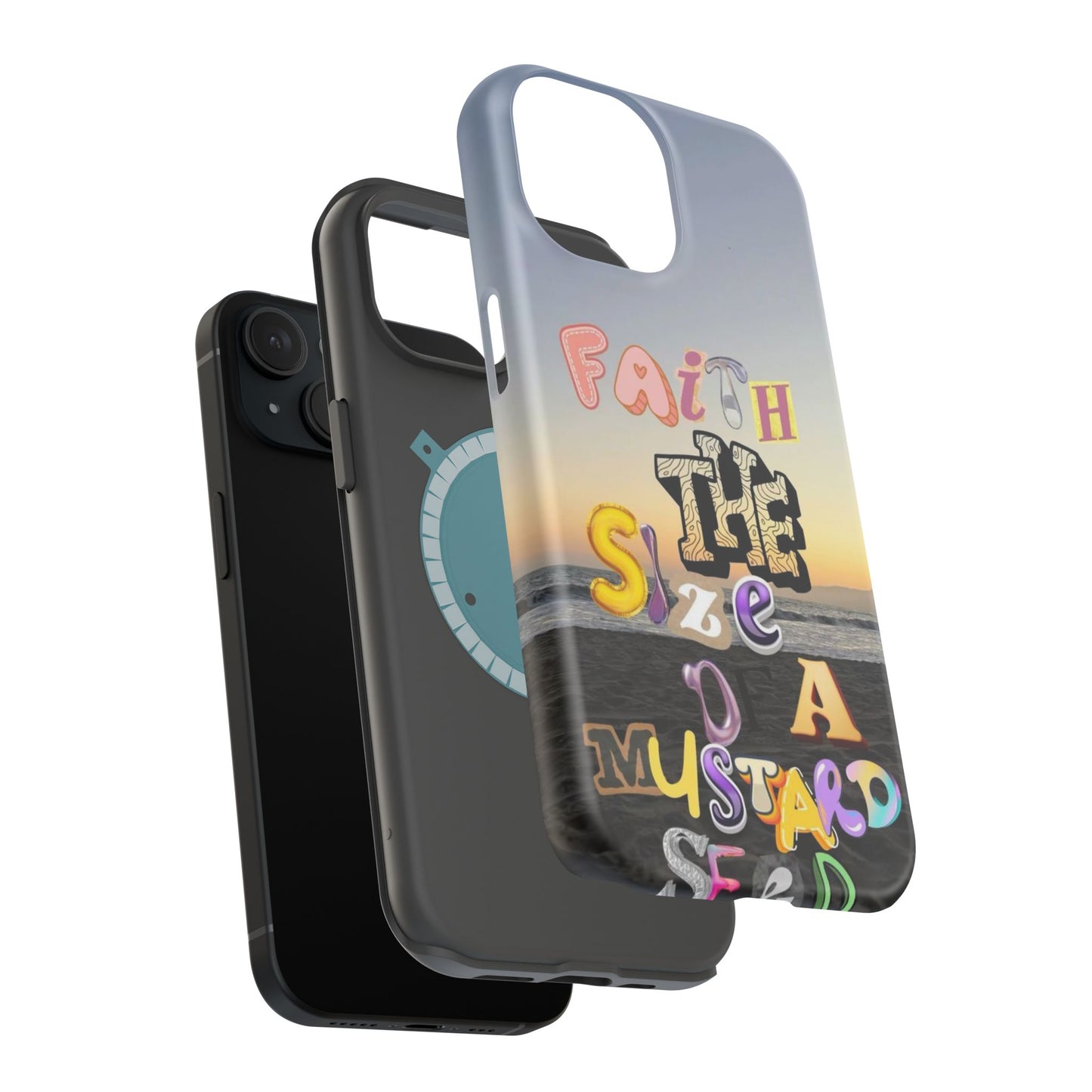 Magnetic Impact-Resistant Phone Case — "Faith the Size of a Mustard Seed" Sunset Design