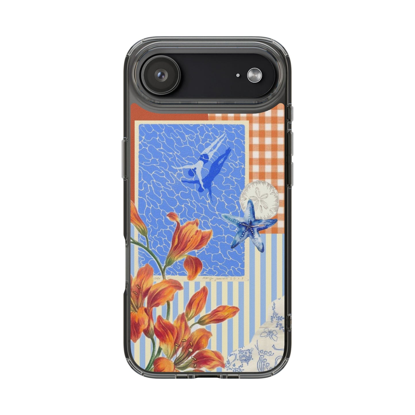 Floral Patchwork Clear Impact-Resistant Phone Case