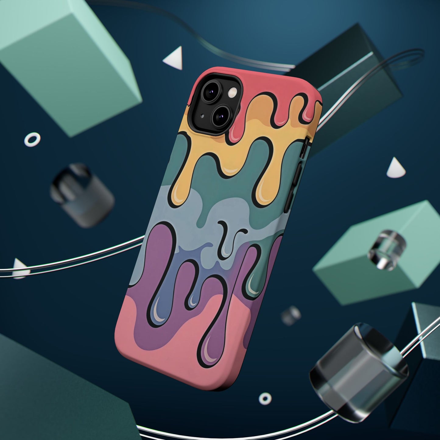Colorful Drip Magnetic Phone Case — Impact-Resistant iPhone Cover