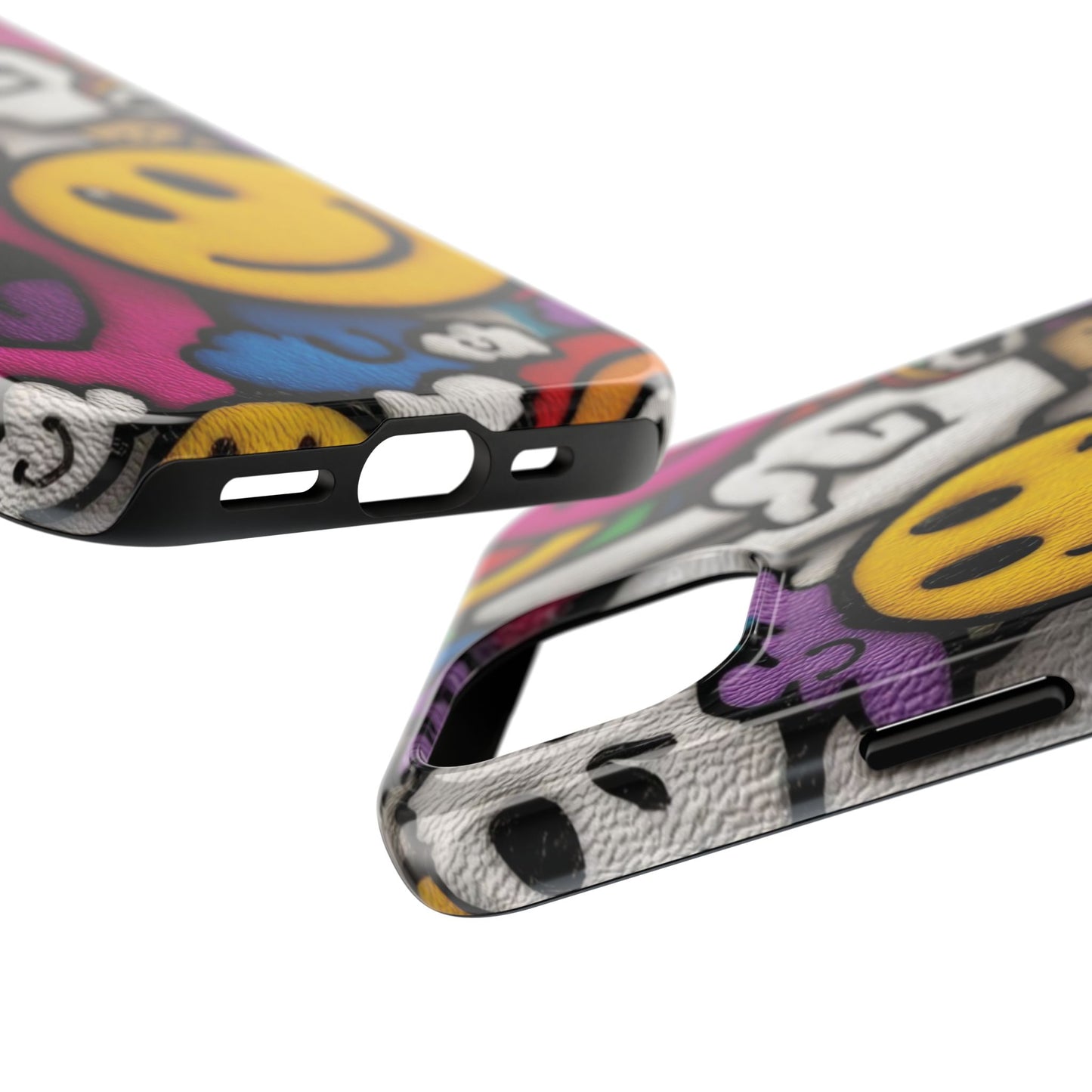 Smiley Graffiti Tough Phone Case – Colorful Urban Art Protection