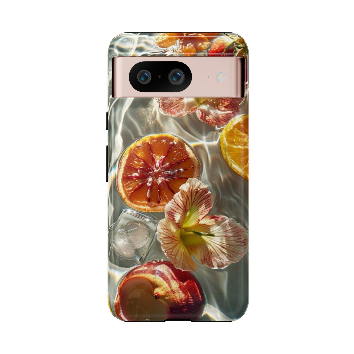 Citrus & Hibiscus Protective Phone Case – Summer Fruit Water Print Tough Case