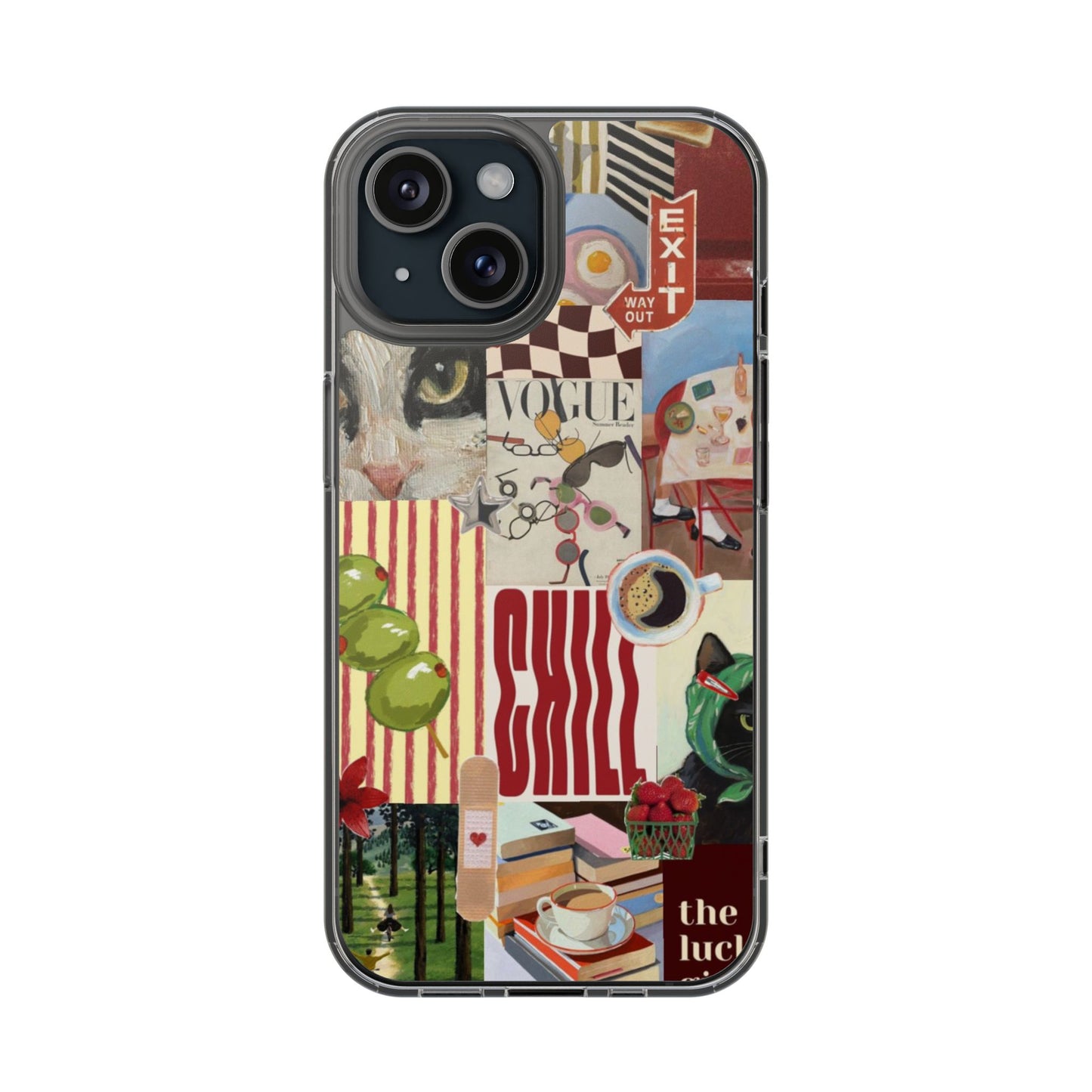 Collage Vintage Aesthetic Clear Impact-Resistant Phone Case