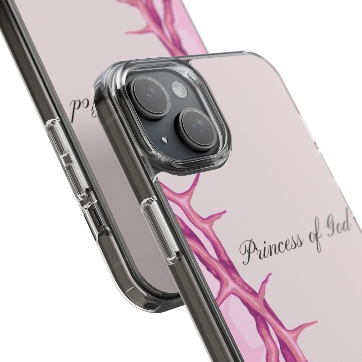 Phone Case — "Princess of God" Pink Crown of Thorns Clear Impact-Resistant Case