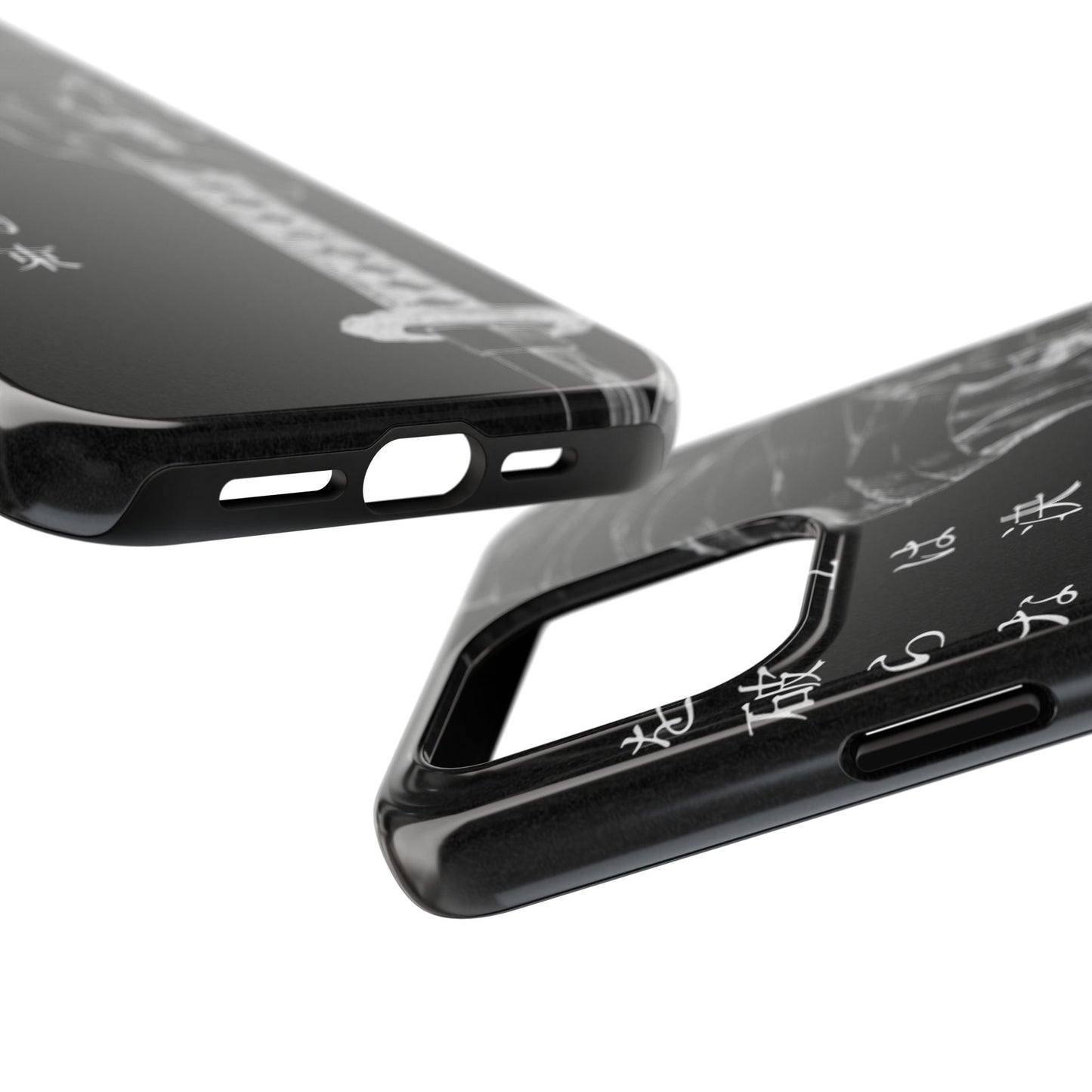 Samurai Vow Tough Phone Case — Black Katana Design with Japanese Text