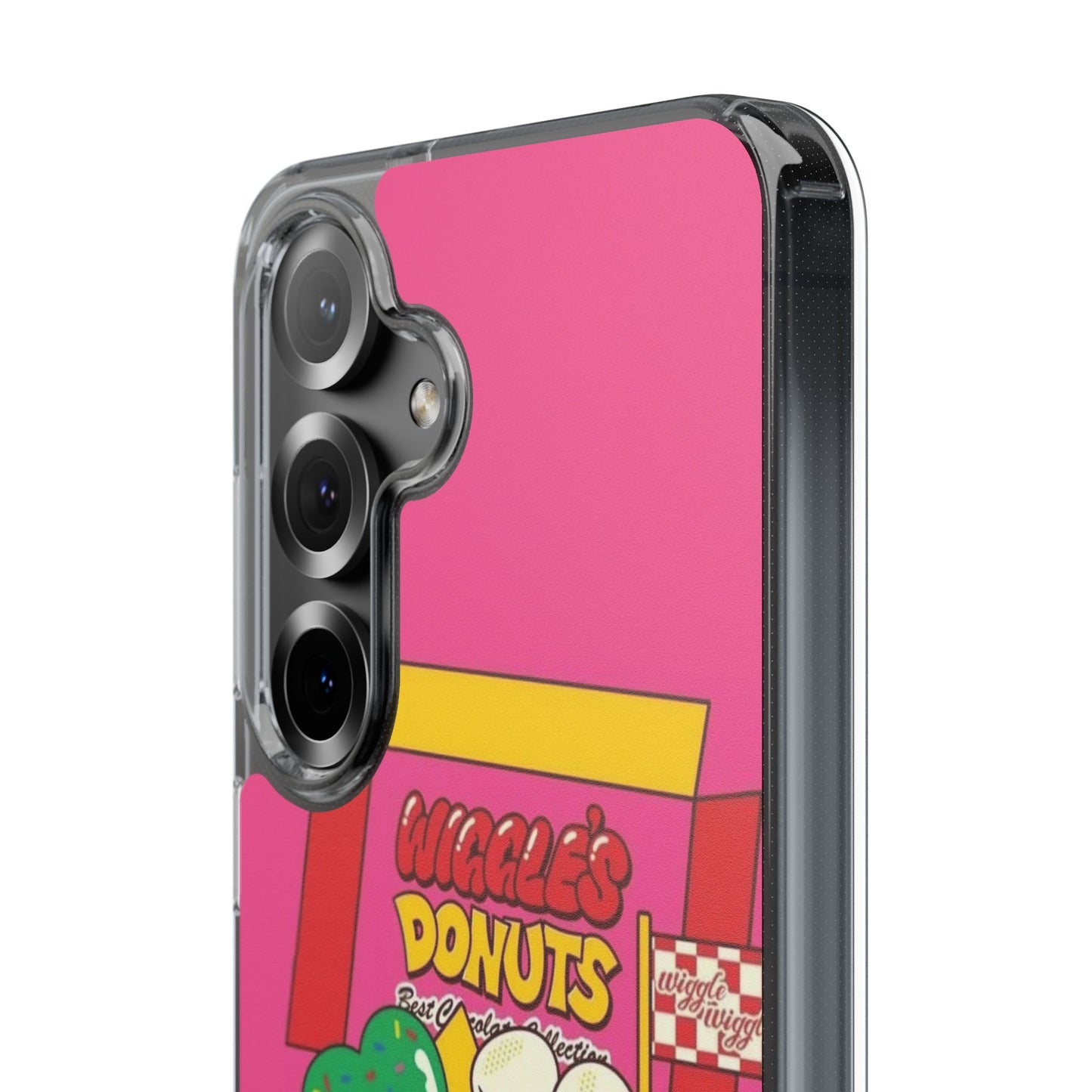 Donut Box Cute Phone Case — Clear Impact‑Resistant iPhone Cover with Smiling Donuts