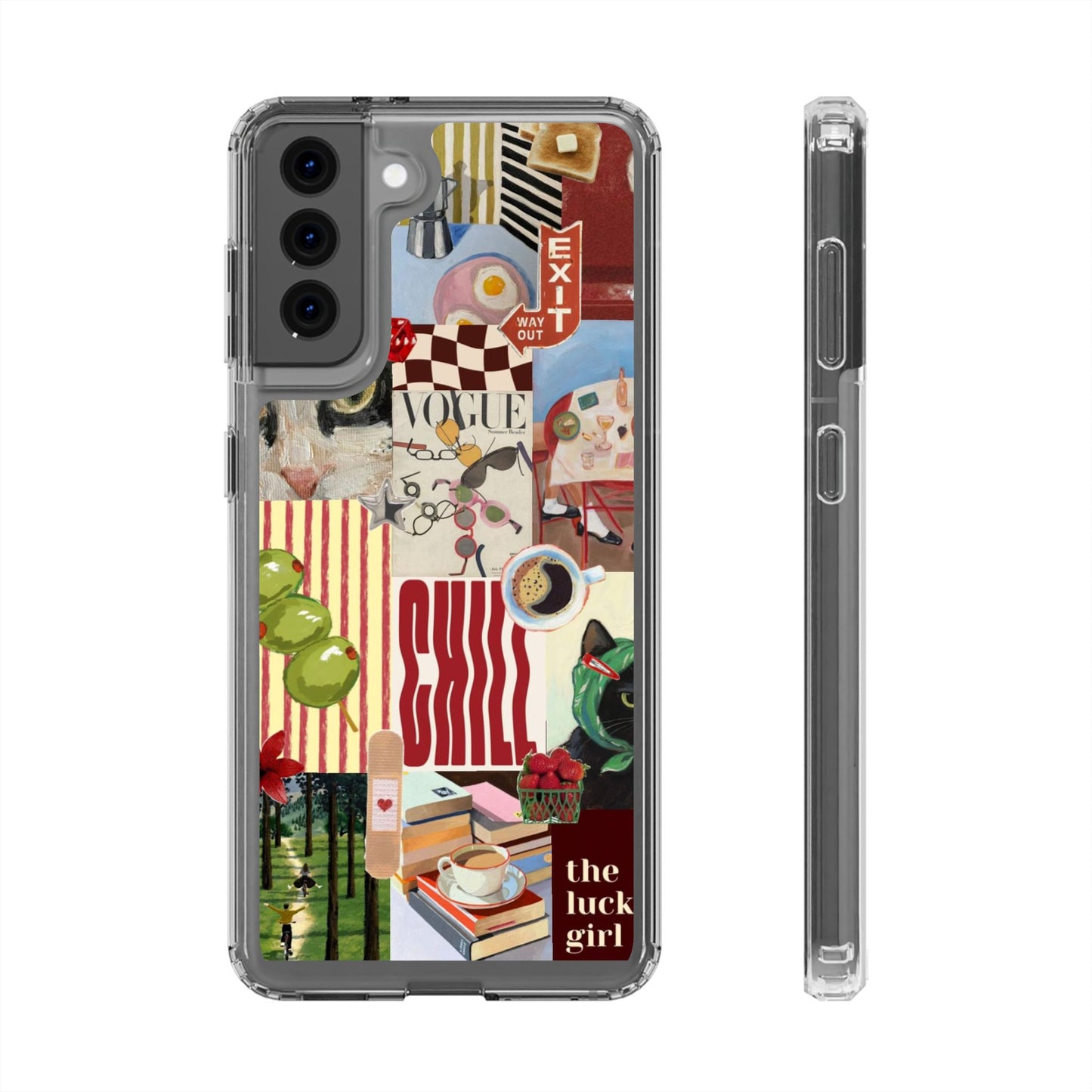Collage Vintage Aesthetic Clear Impact-Resistant Phone Case