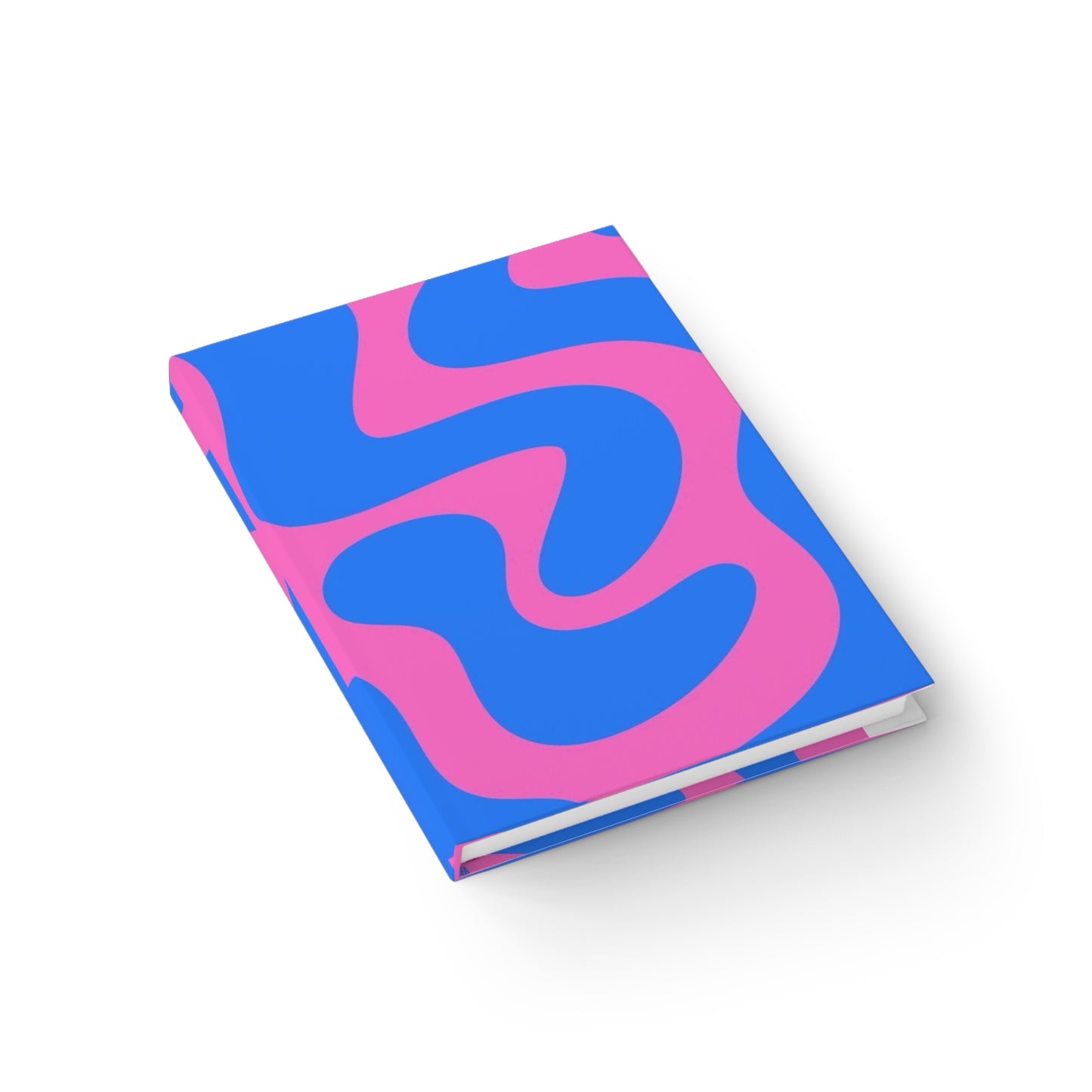 Abstract Retro Swirl Journal — Pink & Blue Ruled Notebook for Notes, Ideas & Gifts