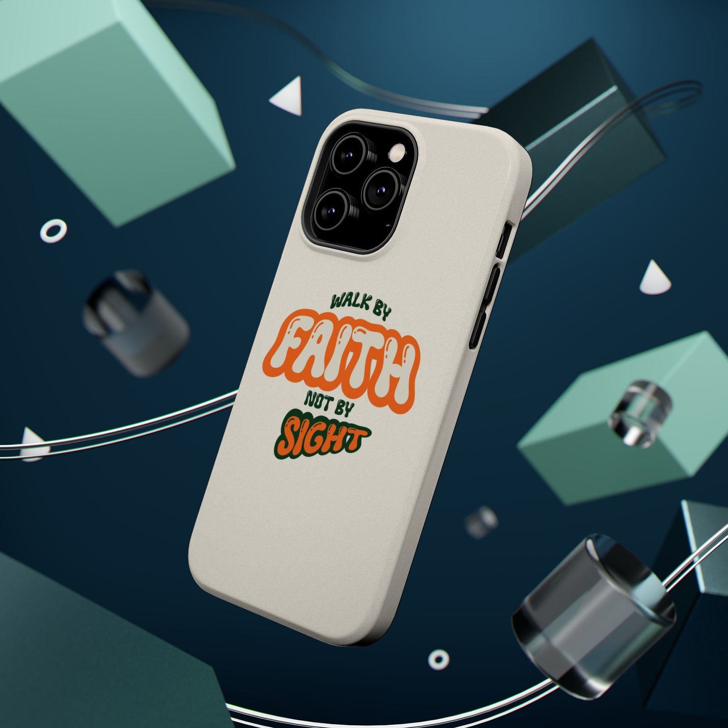 Magnetic Impact-Resistant Case — "Walk by Faith Not by Sight" Inspirational Phone Cover