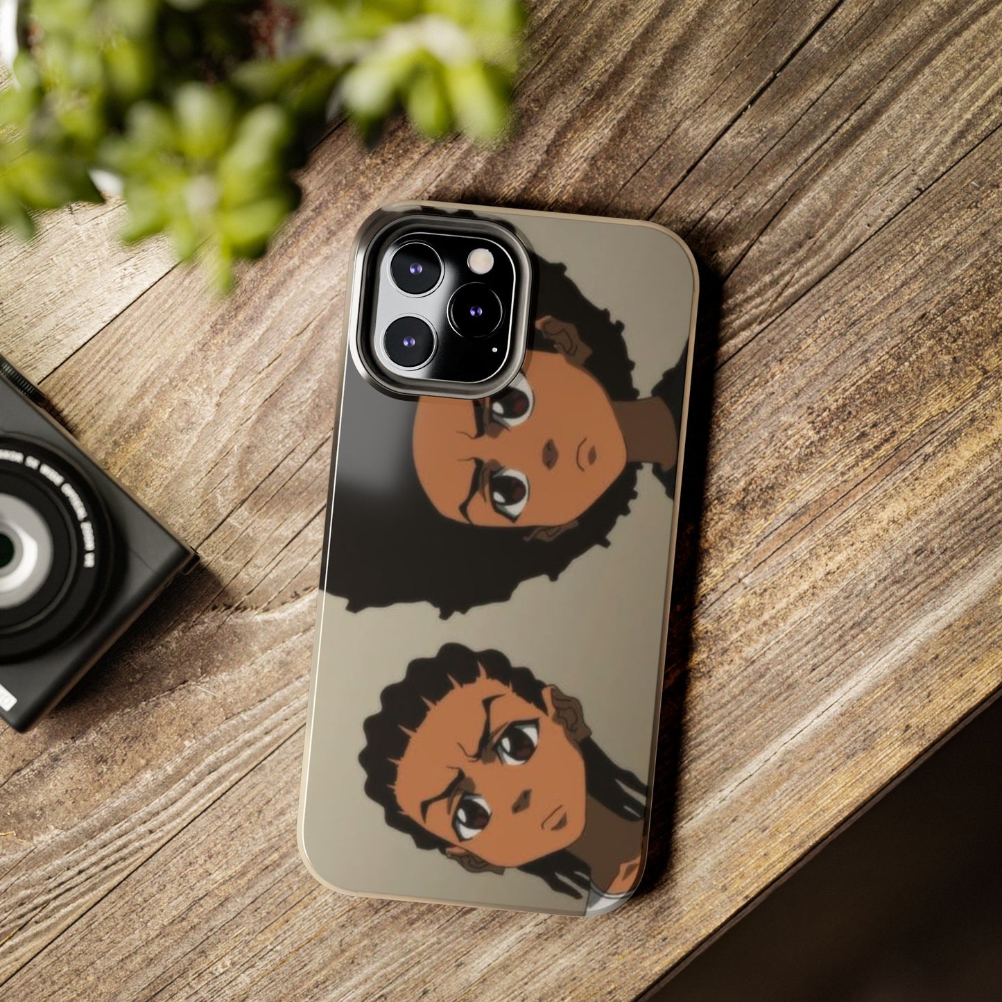 Tough Phone Case — Afro Anime Duo Face Design, Protective Shockproof Cover