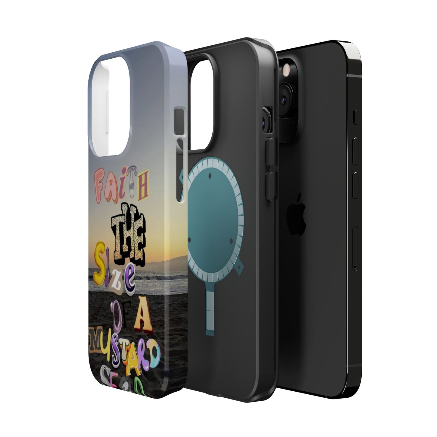 Magnetic Impact-Resistant Phone Case — "Faith the Size of a Mustard Seed" Sunset Design